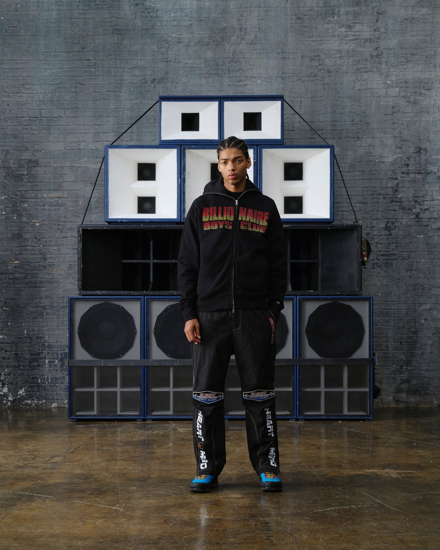 Straight Logo Gradient Diamonte Popover Hood