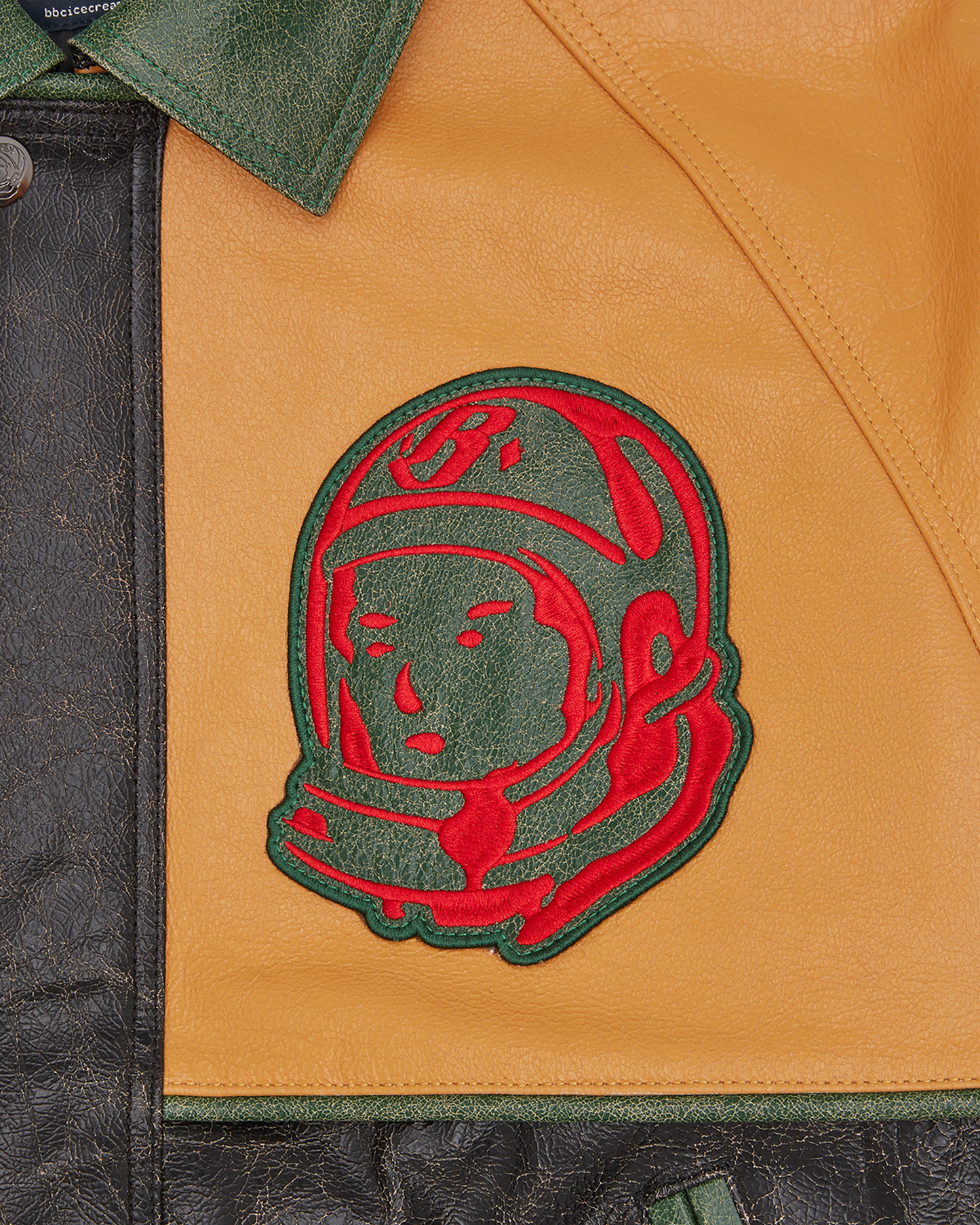 Club Cracked Leather Varsity Jacket