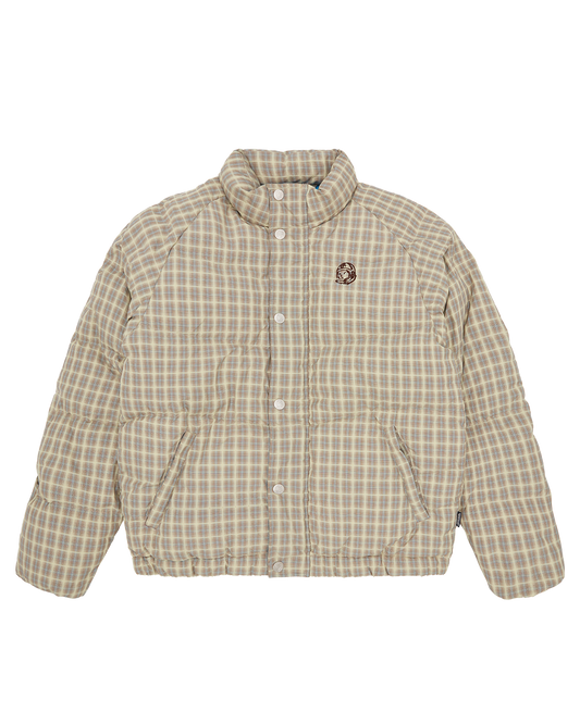 Script Nylon Check Puffer Jacket