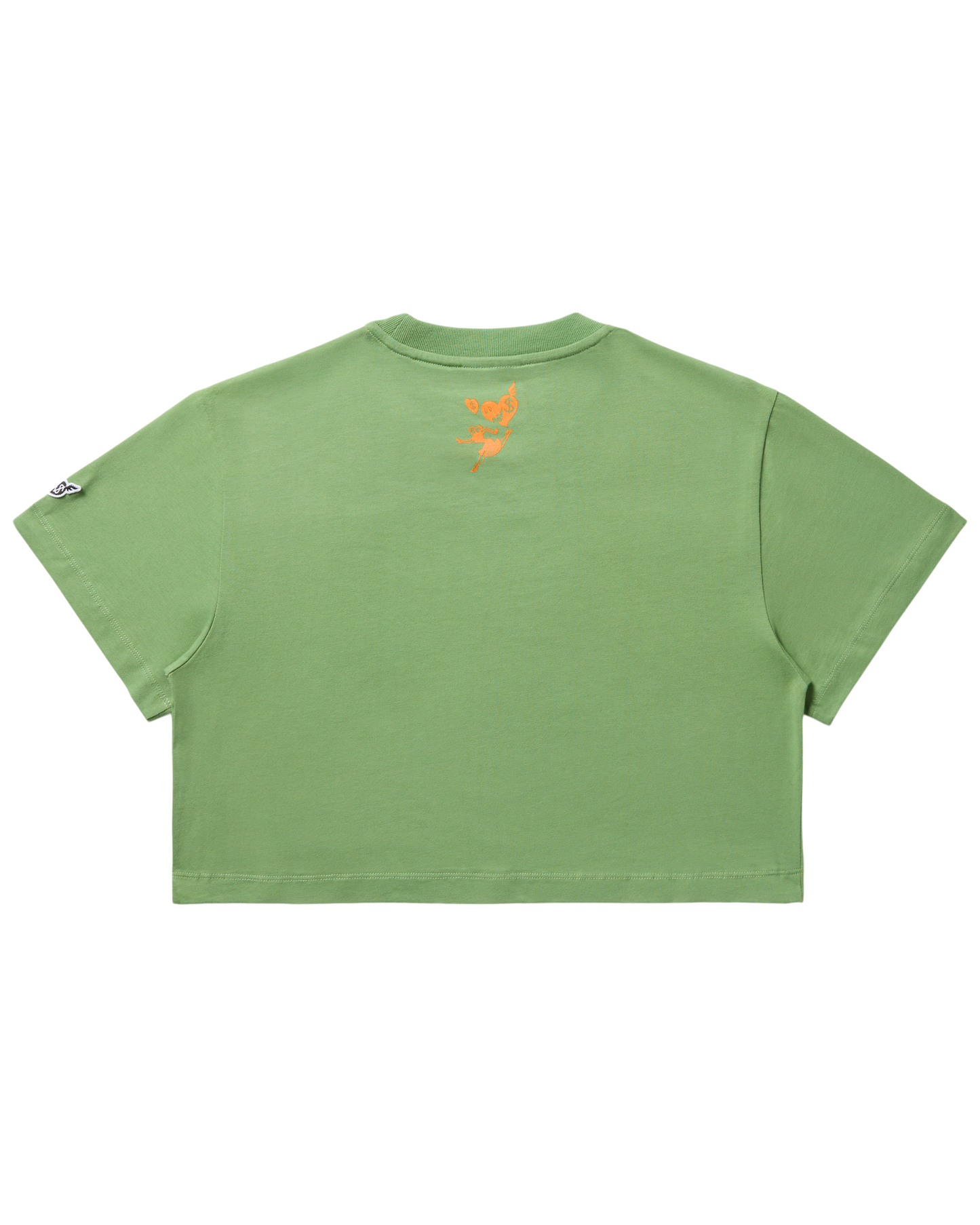 Womens Script Heart Cropped Tee