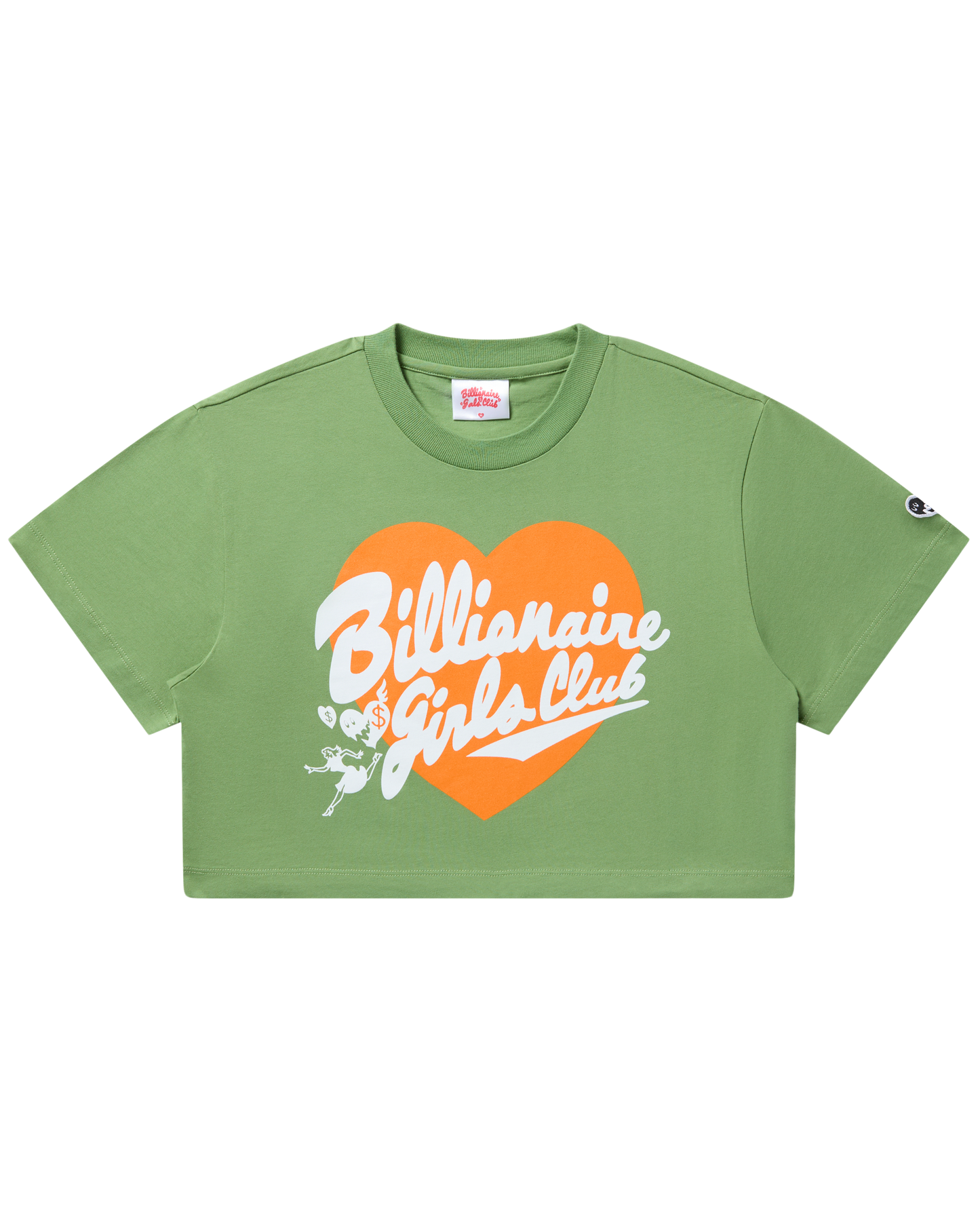 Womens Script Heart Cropped Tee