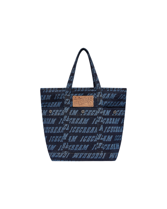 Repeat Logo Denim Tote Bag
