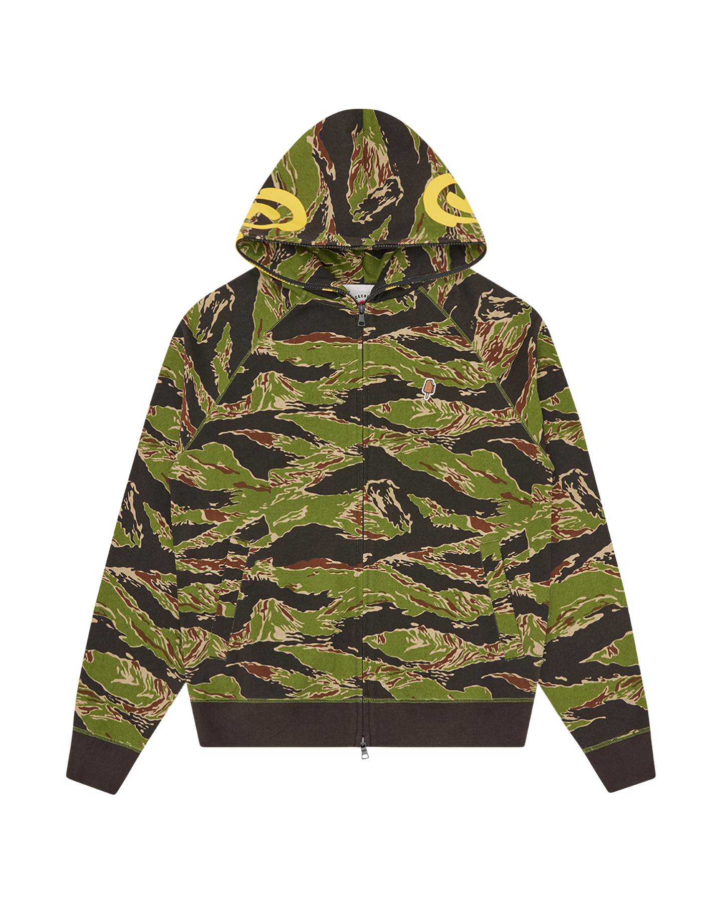 Smiley Tiger Stripe Full Zip-Through Hood