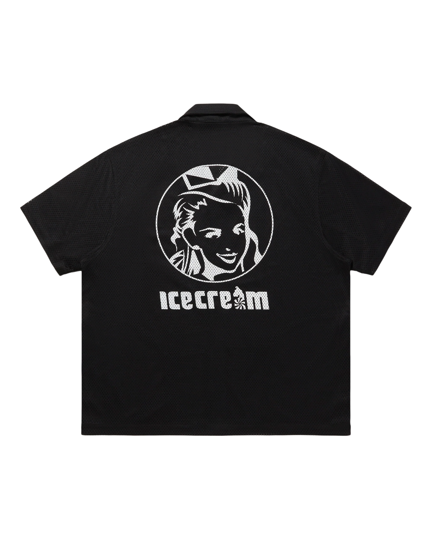 Open Collar Mesh SS Shirt