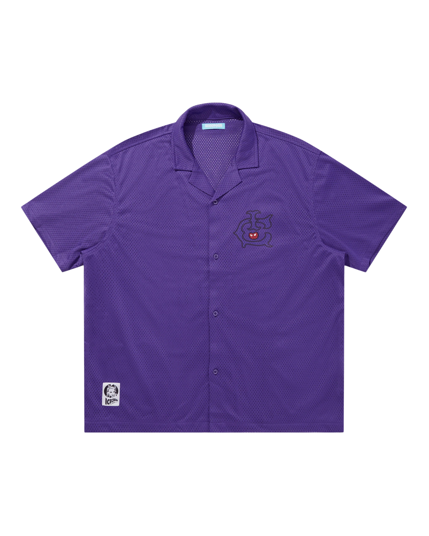 Open Collar Mesh SS Shirt