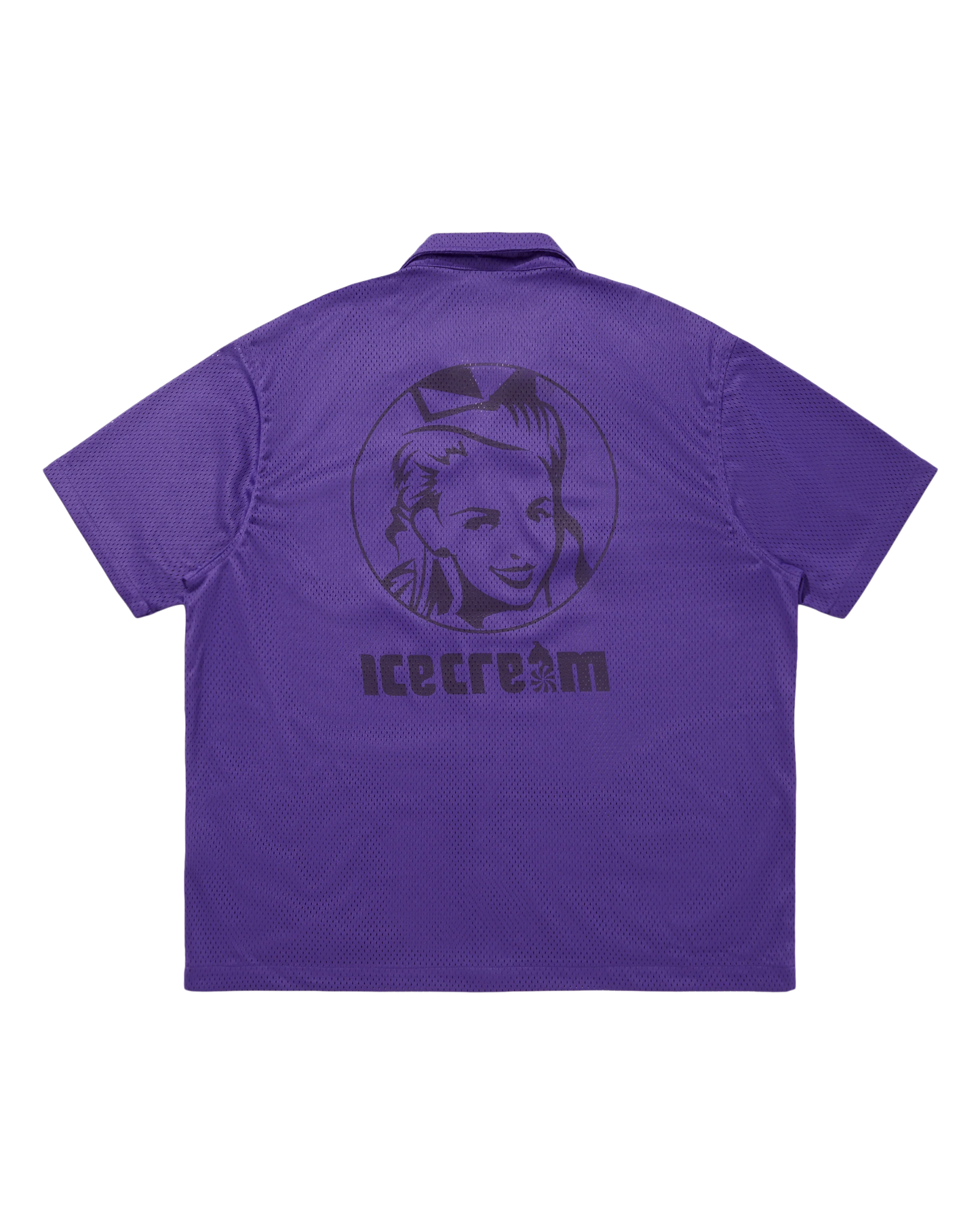 Open Collar Mesh SS Shirt