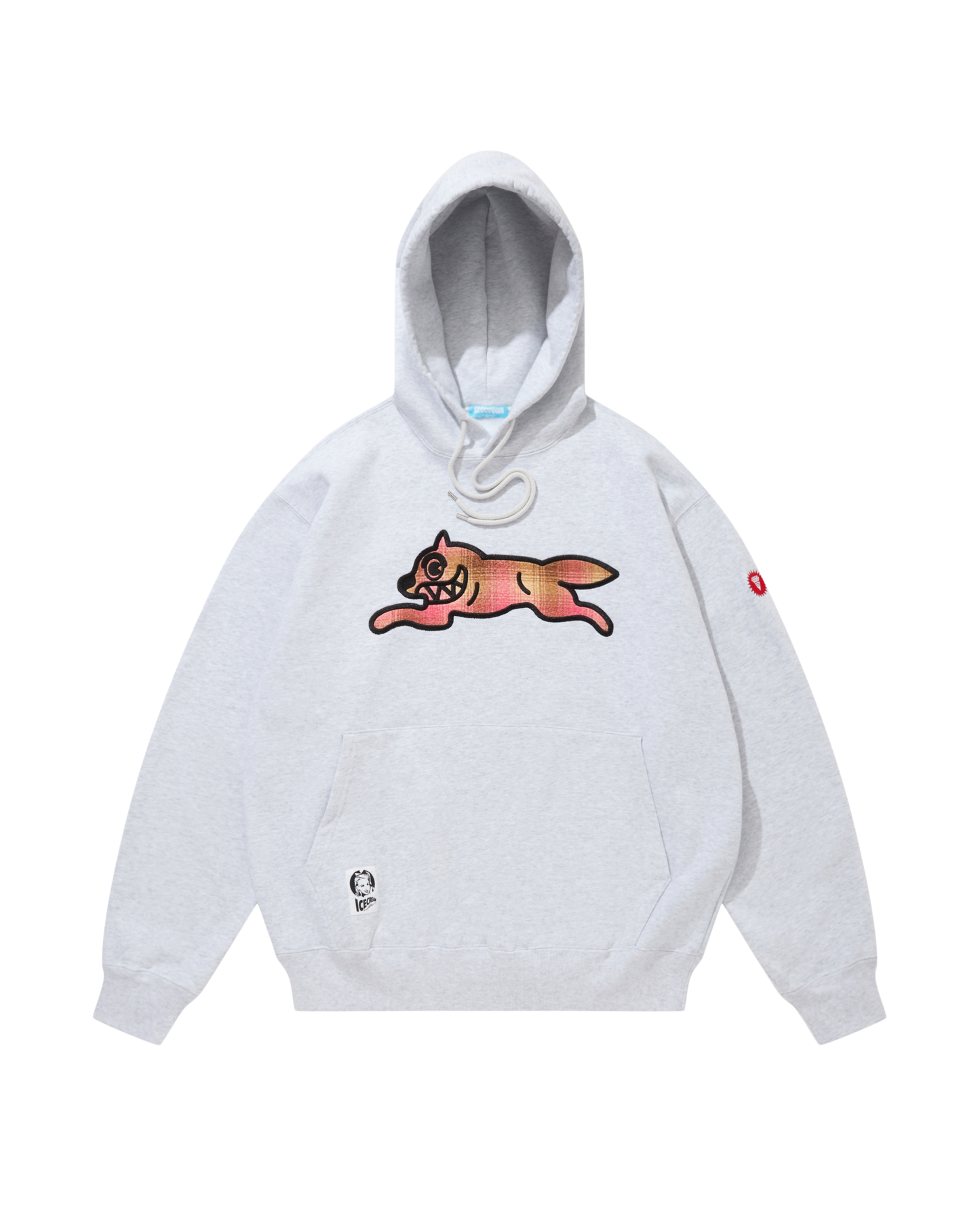 Applique Logo Hoodie Running Dog