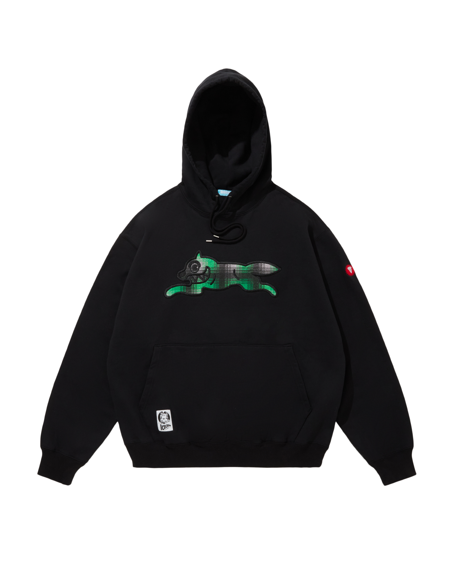Applique Logo Hoodie Running Dog