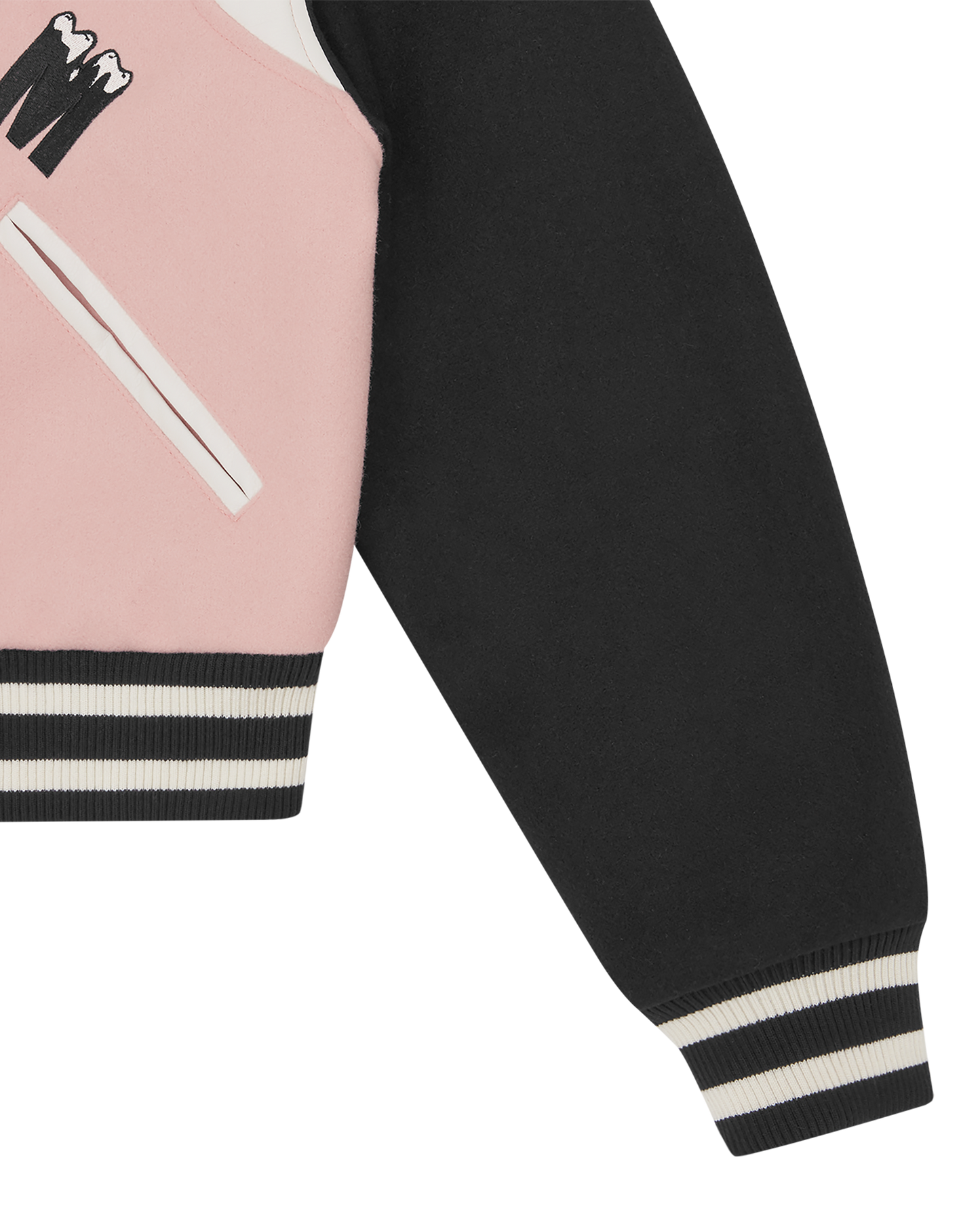 Womens Drippy Cropped Varsity Jacket