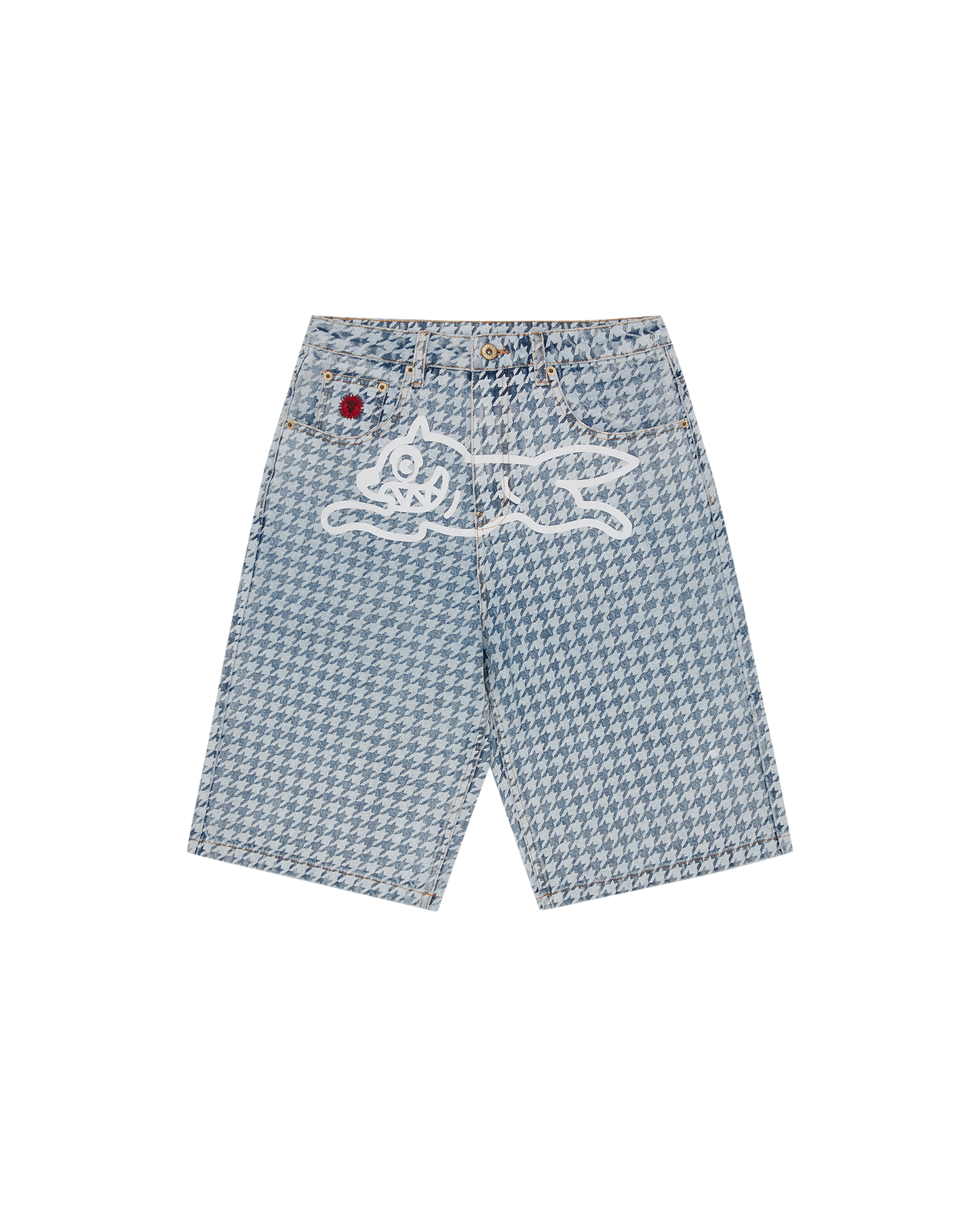 Womens Houndstooth Running Dog Shorts