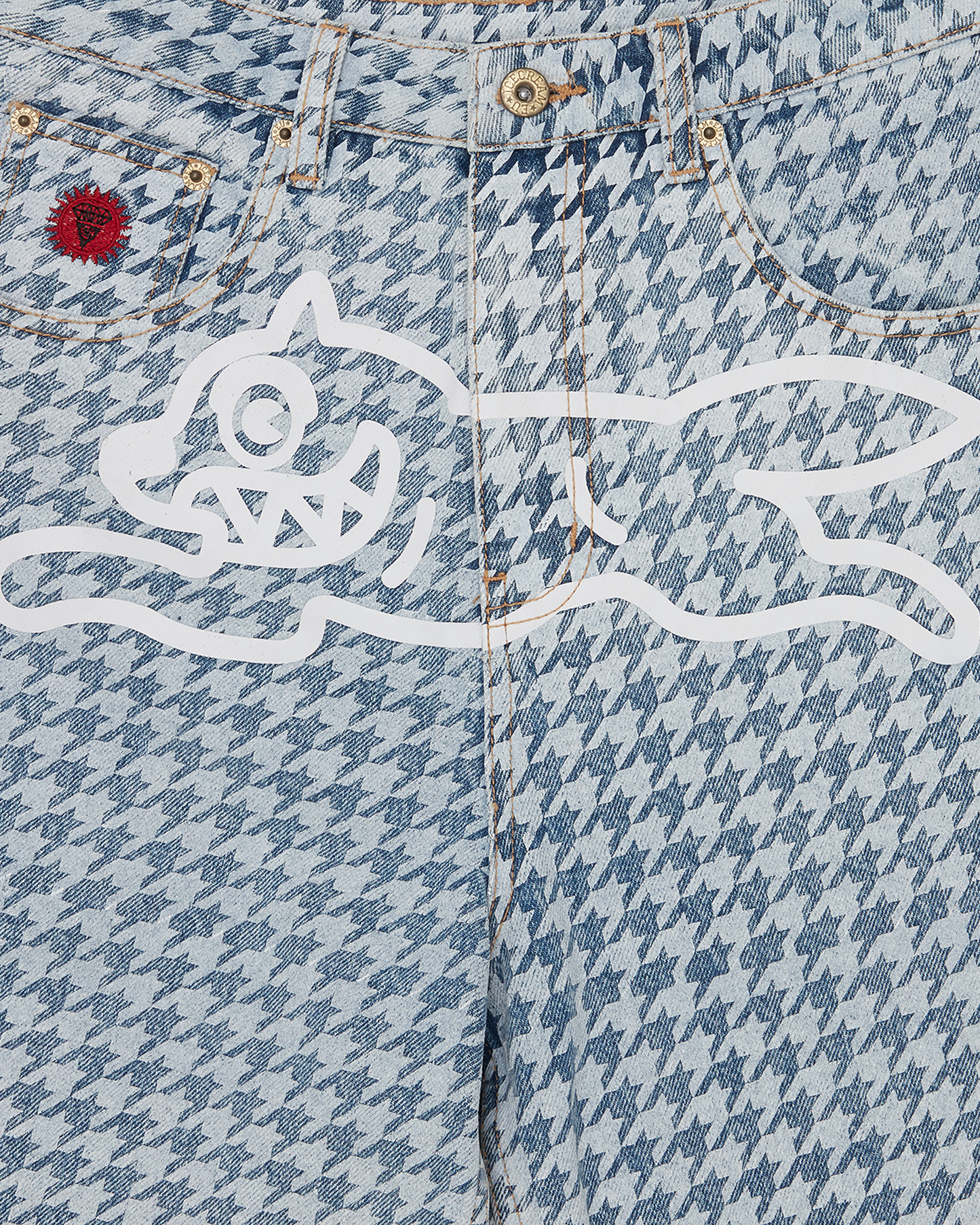 Womens Houndstooth Running Dog Shorts