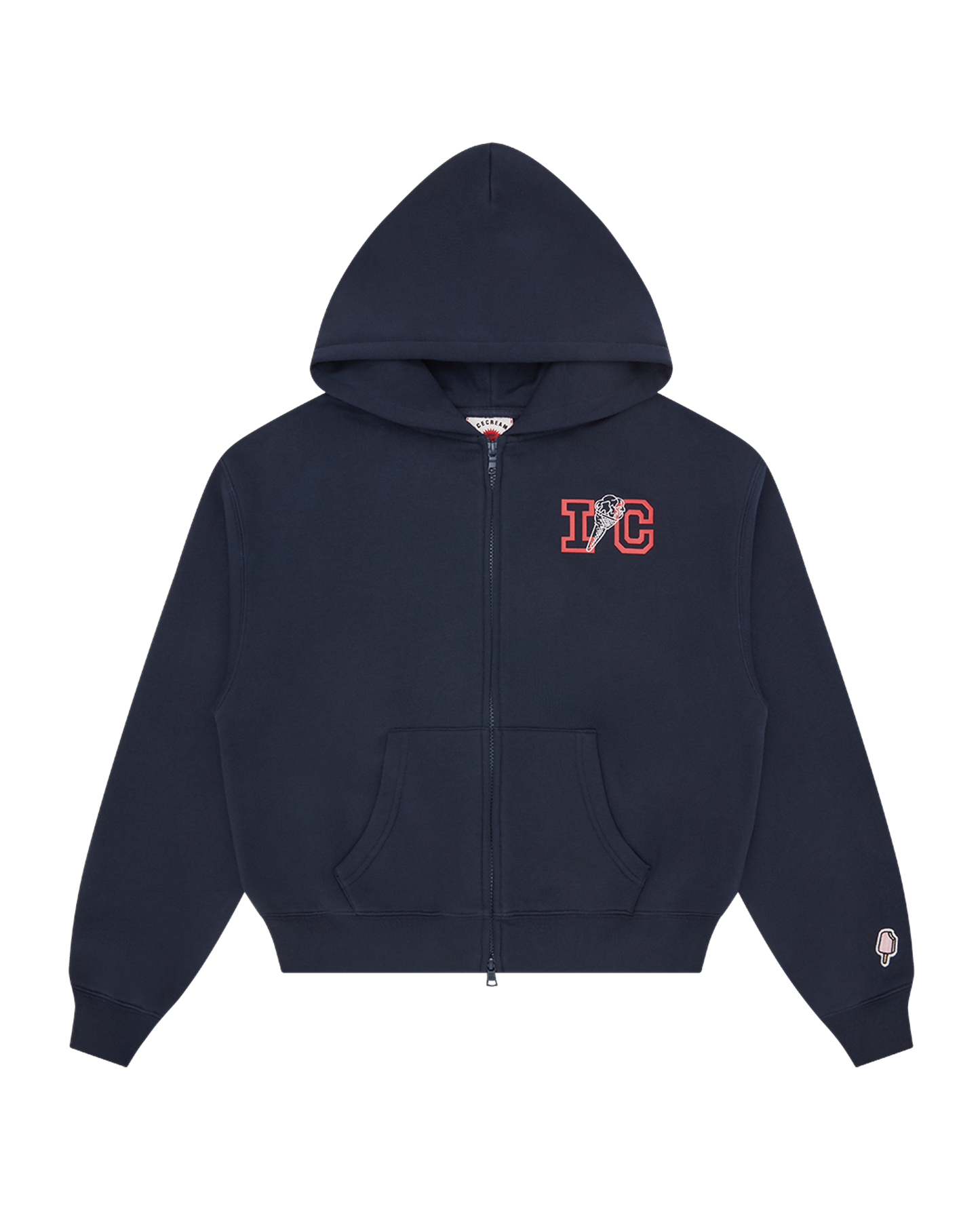 Womens Cone Cropped Zip Through Hood