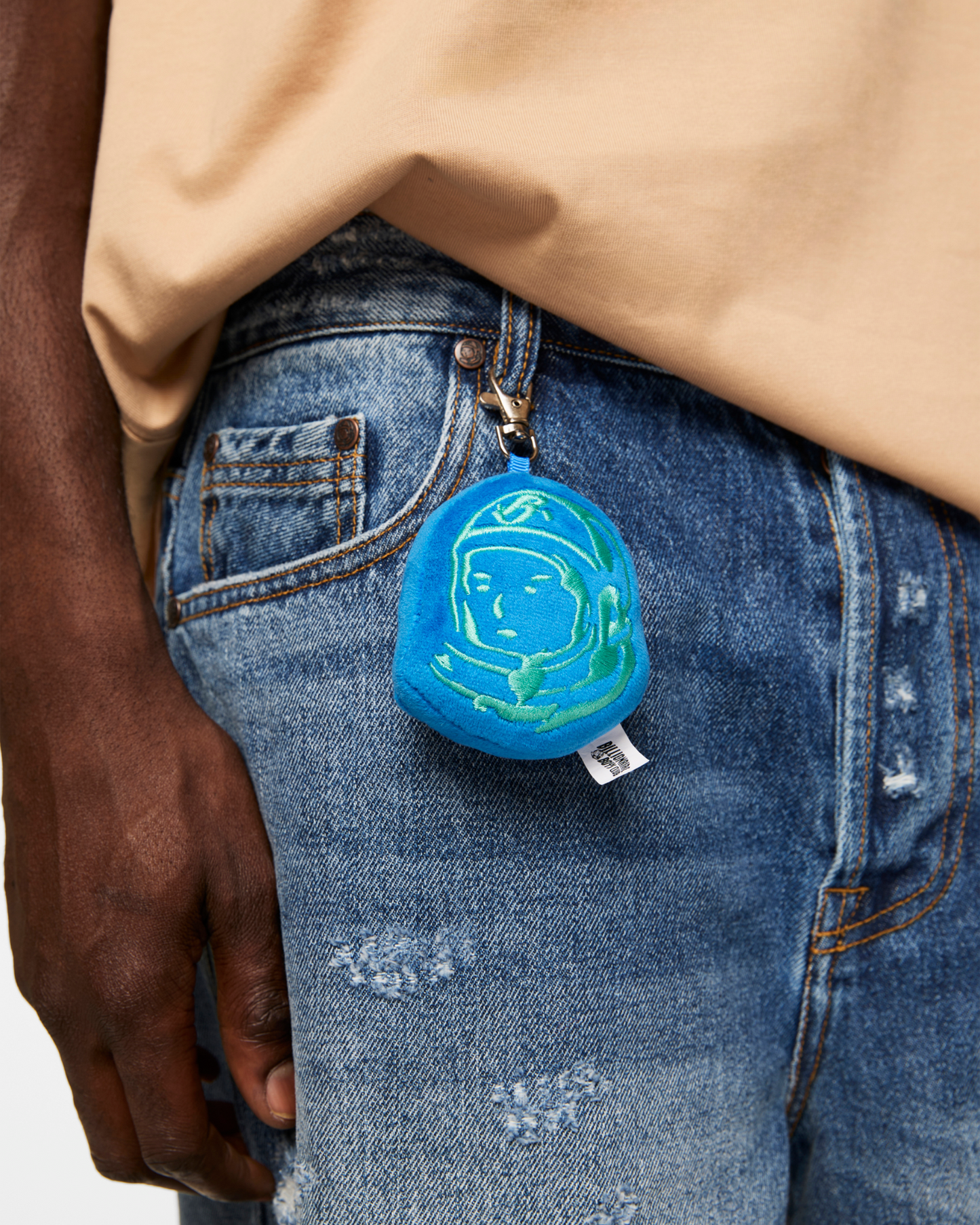 Helmet Head Plush Keychain