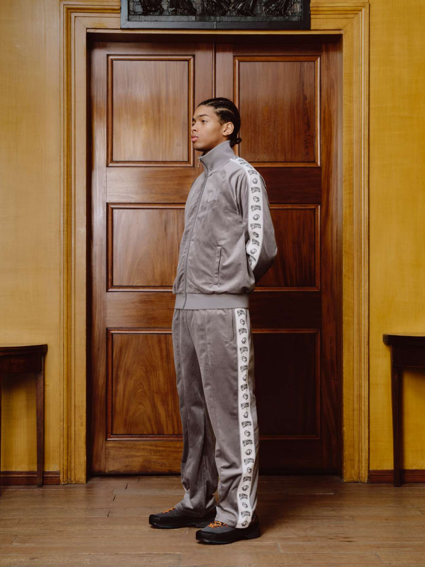 Small Arch Logo Taped Velour Track Pants