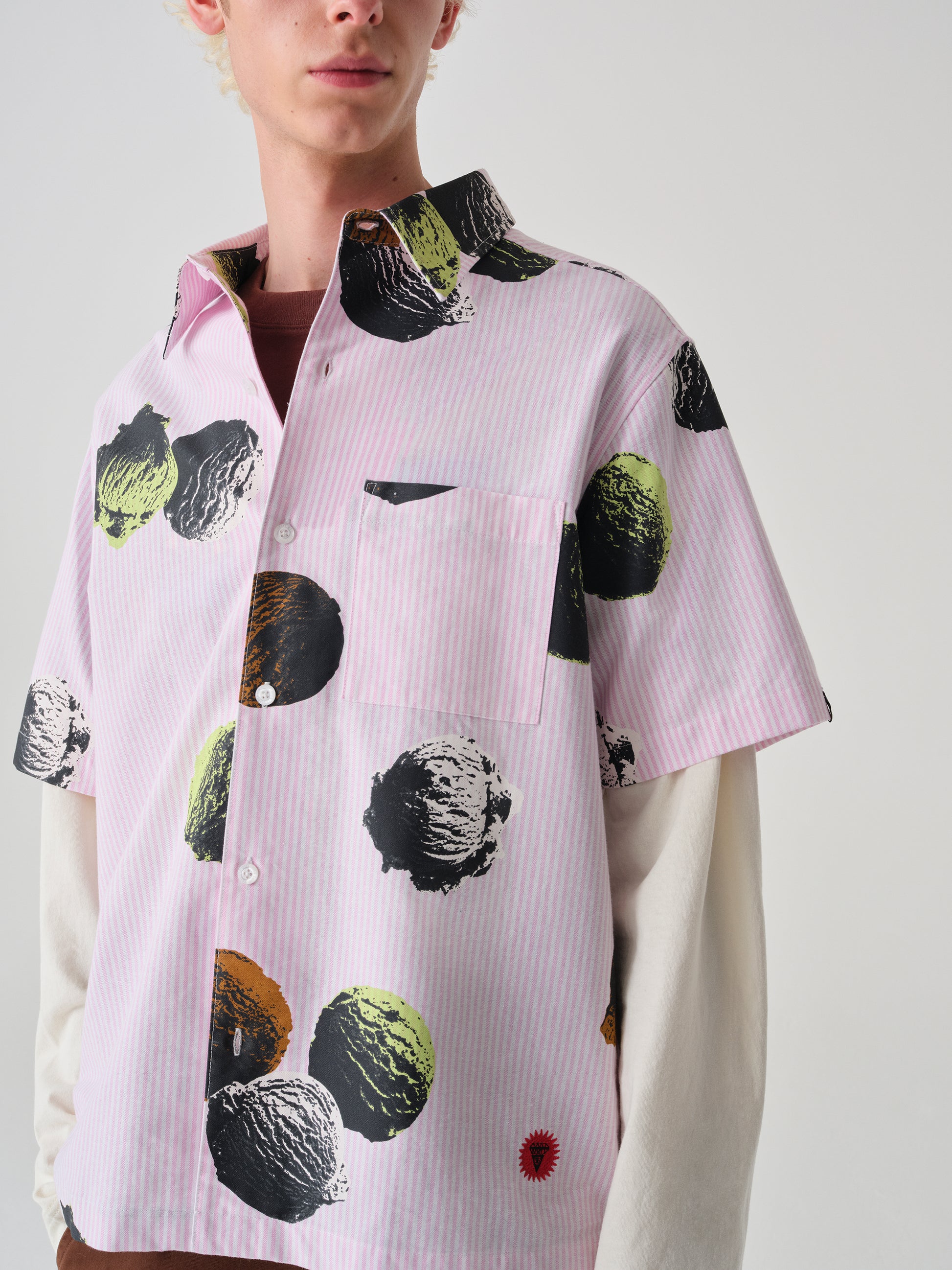 ice cream dress shirt Non-Iron Cotton Ice Cream Cone Dress Shirt With Contrast Trim