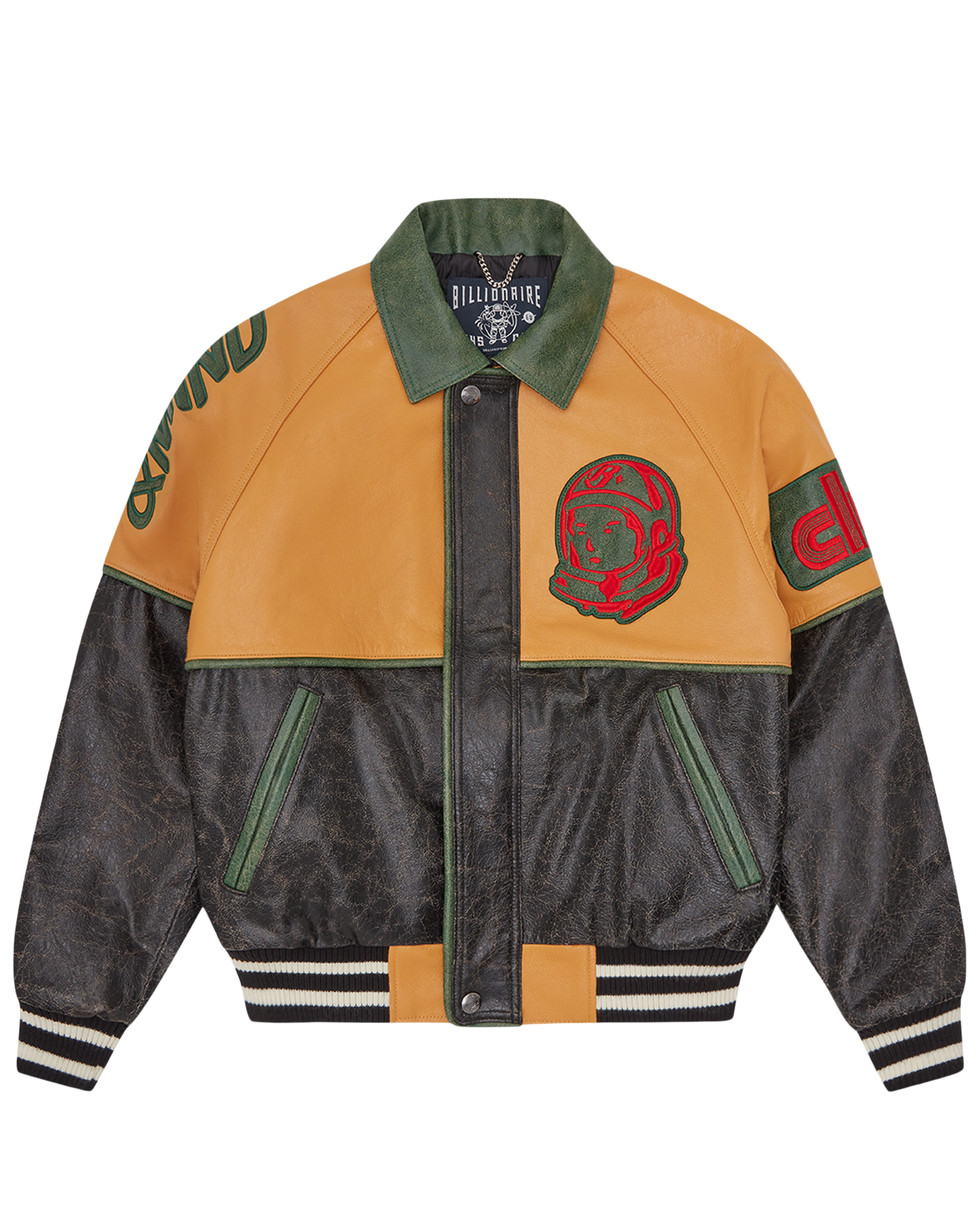 Club Cracked Leather Varsity Jacket
