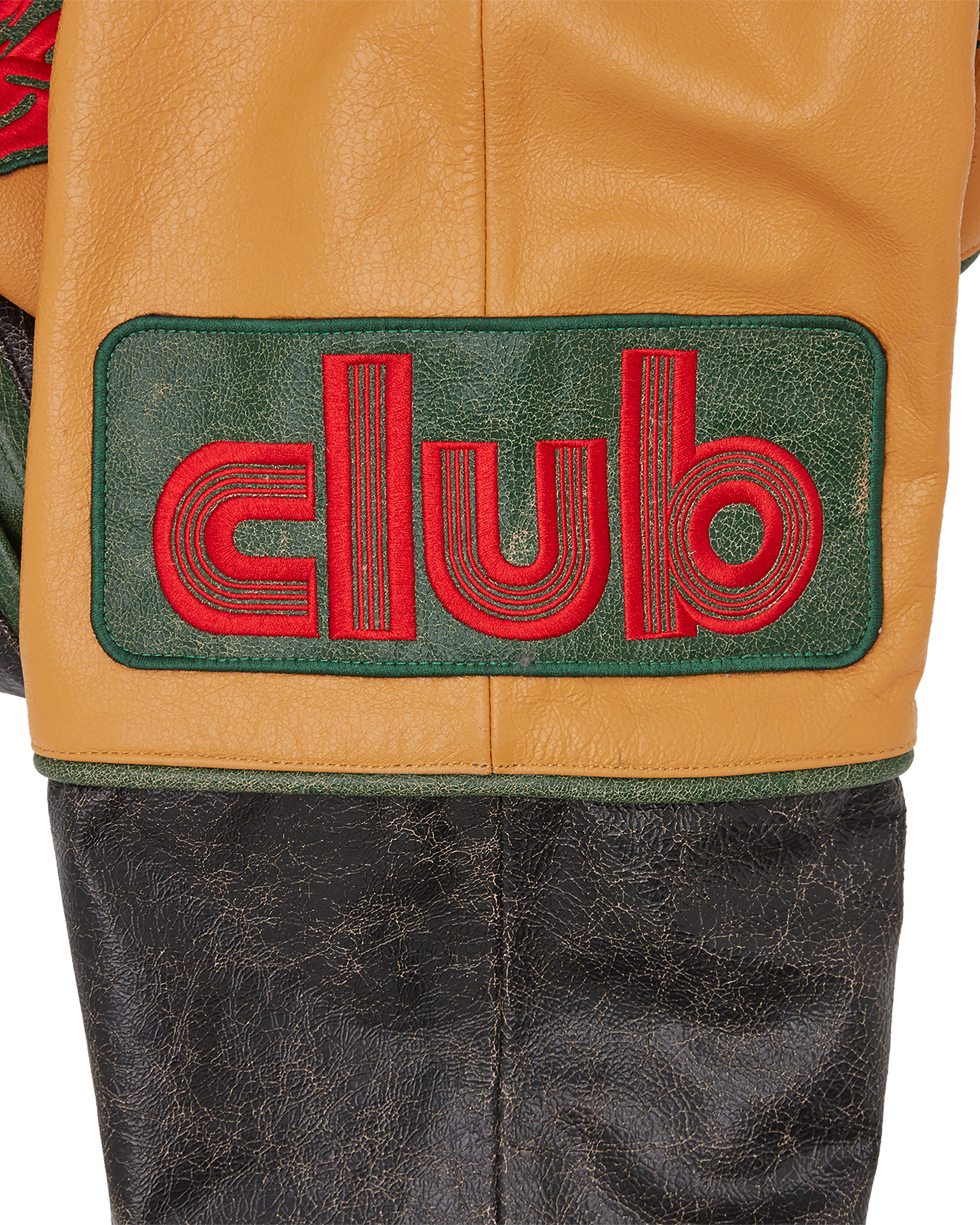 Club Cracked Leather Varsity Jacket