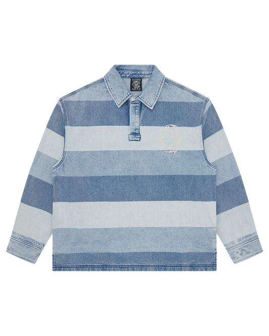 Script Denim Long Sleeve Rugby Shirt