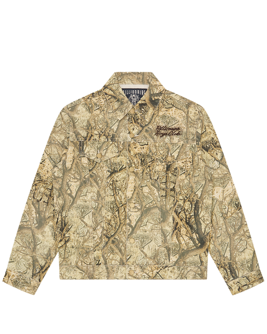 Diamonds & Dollars Tree Camo Trucker Jacket