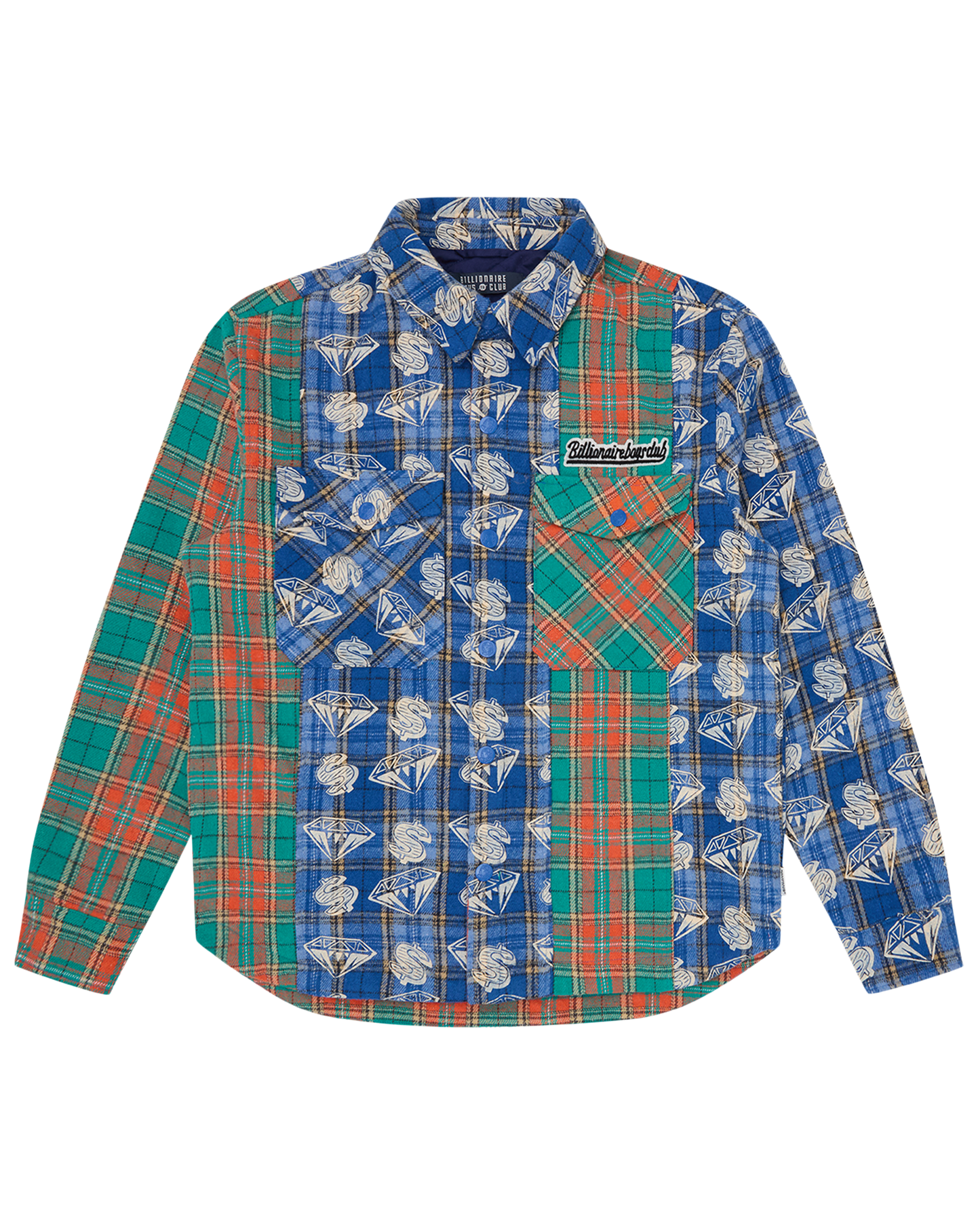 Diamonds & Dollars Check Padded Overshirt