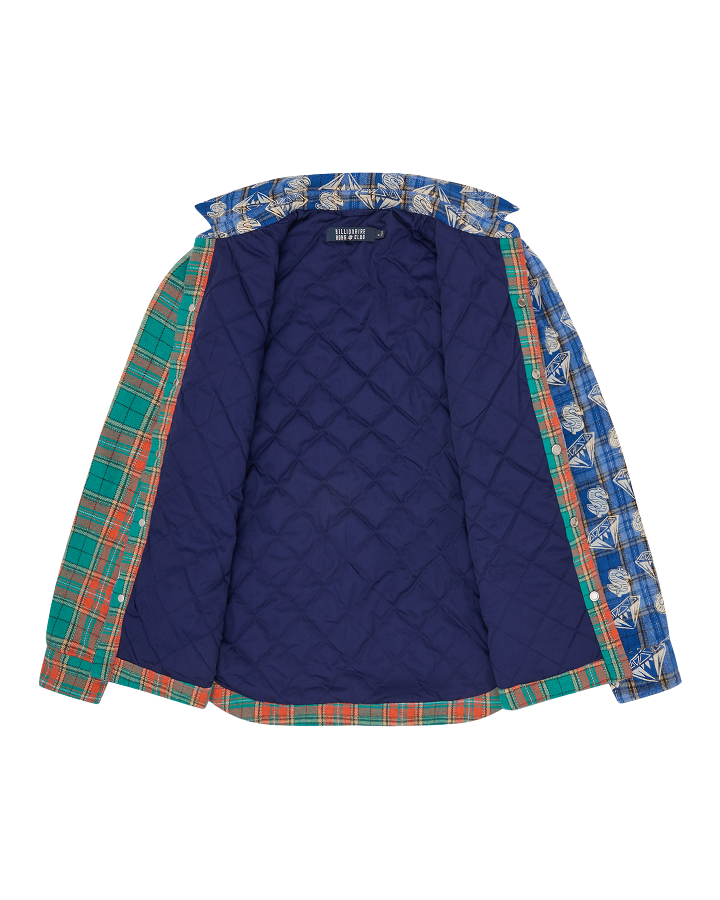 Diamonds & Dollars Check Padded Overshirt