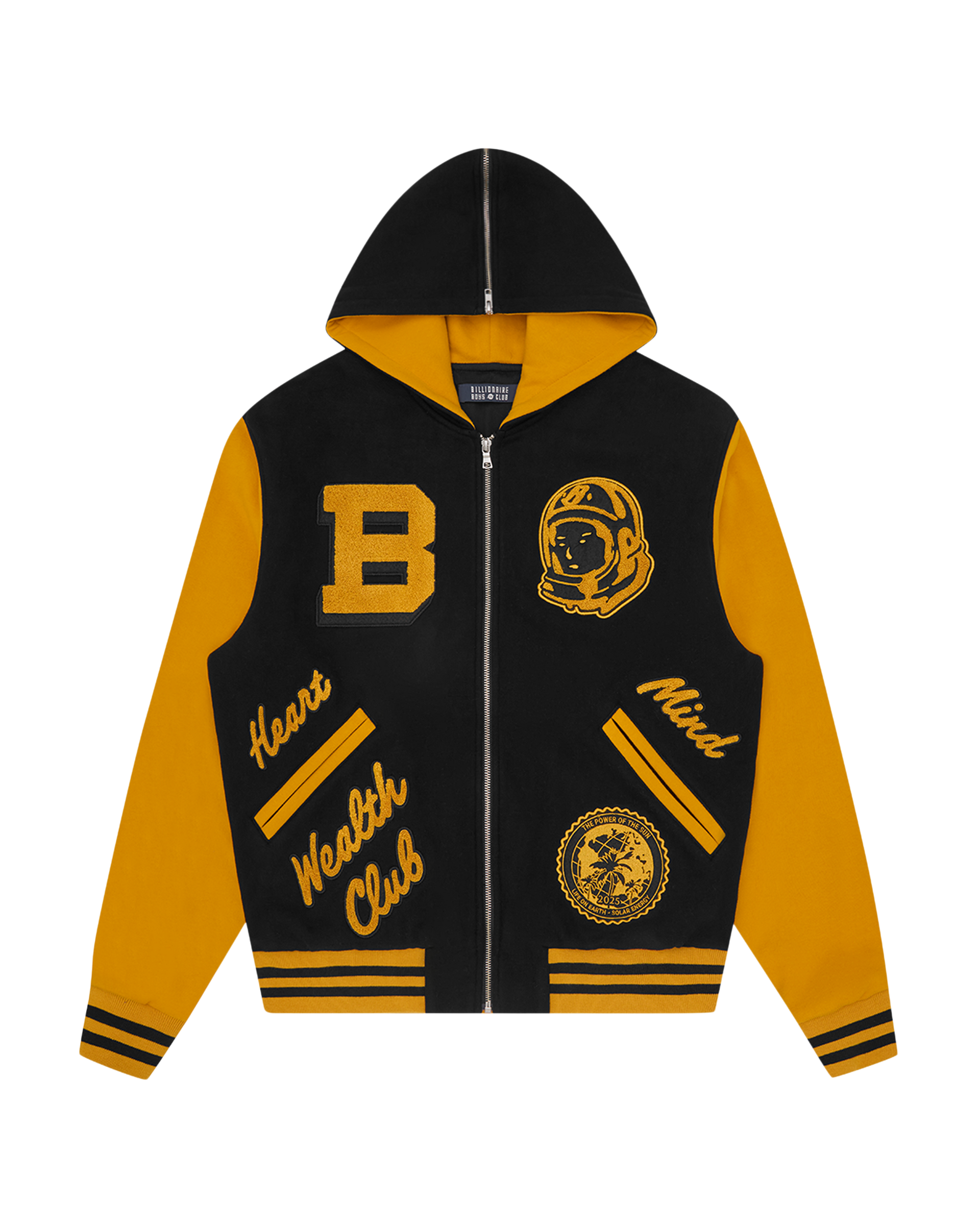 Billionaire Boys Club バーガンディ スタジャン World College Cheerleader Zip Through Hood – Billionaire Boys Club