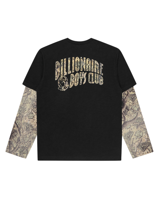Diamonds & Dollars Tree Camo Mock LS T-Shirt