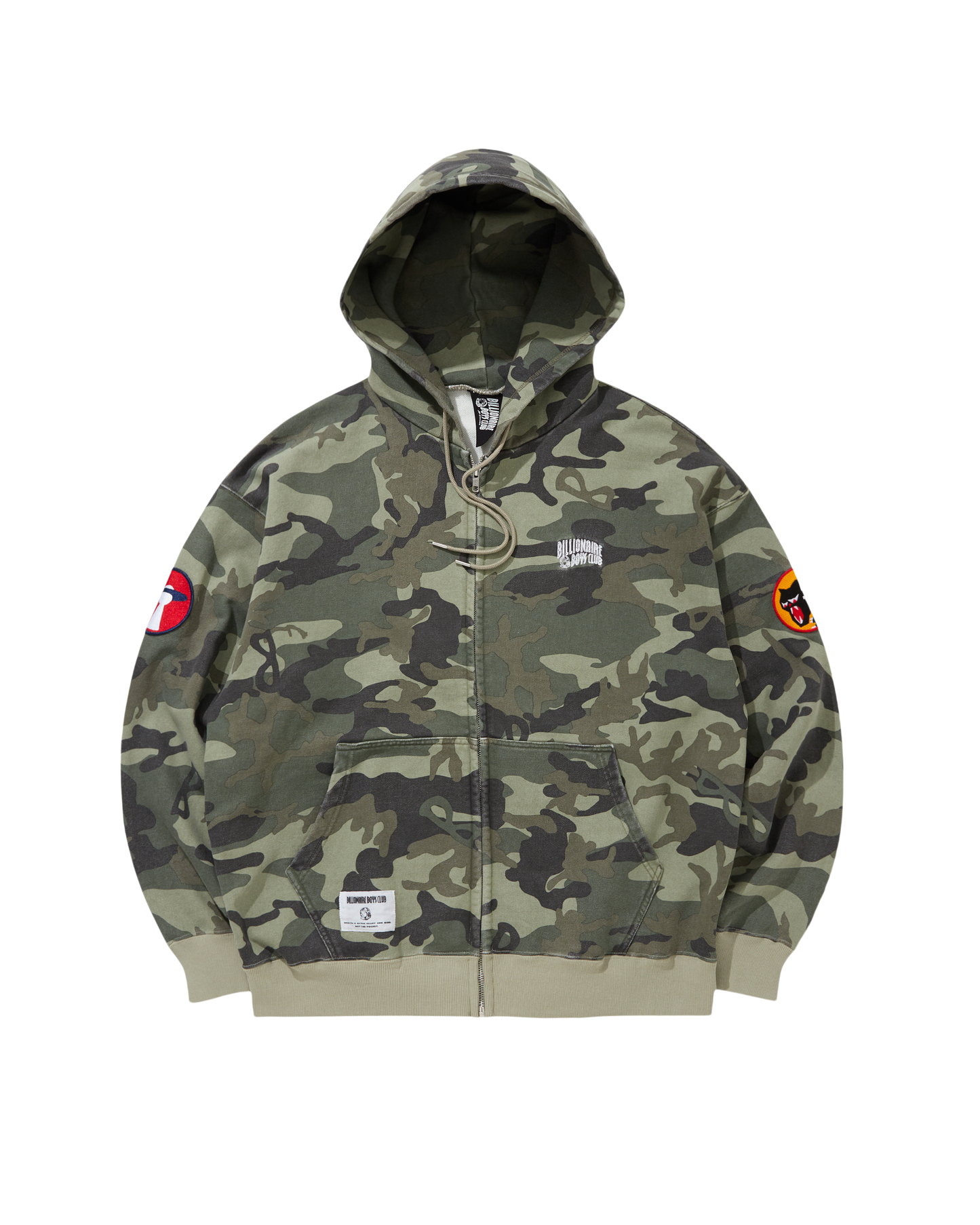 Embroidered Logo Zip Up Cotton Hoodie