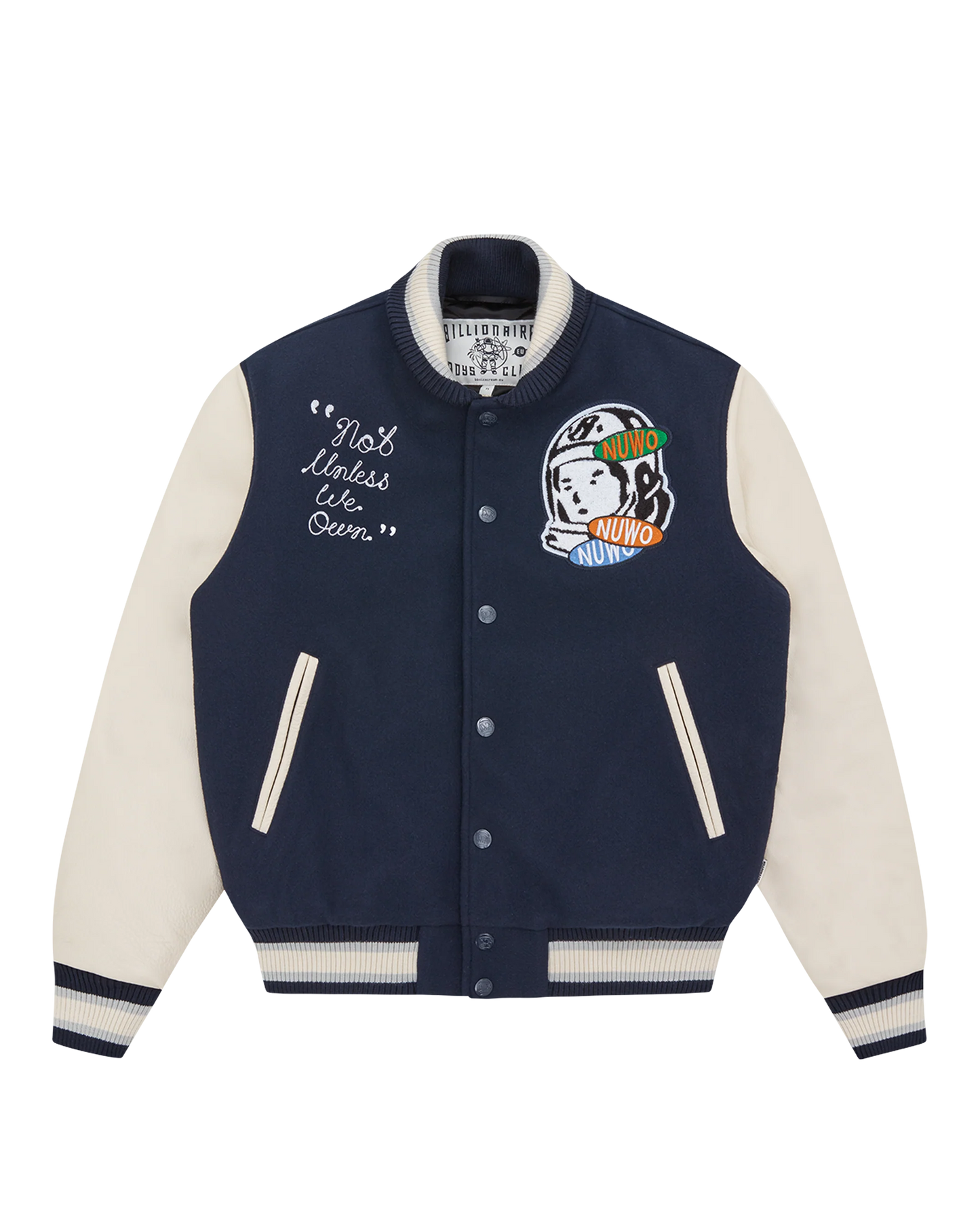 BBC X Nuwo Leather Sleeve Varsity Jacket Billionaire Boys Club
