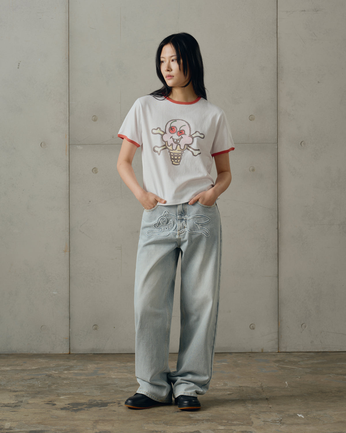Womens Cones And Bones Ringer T-Shirt