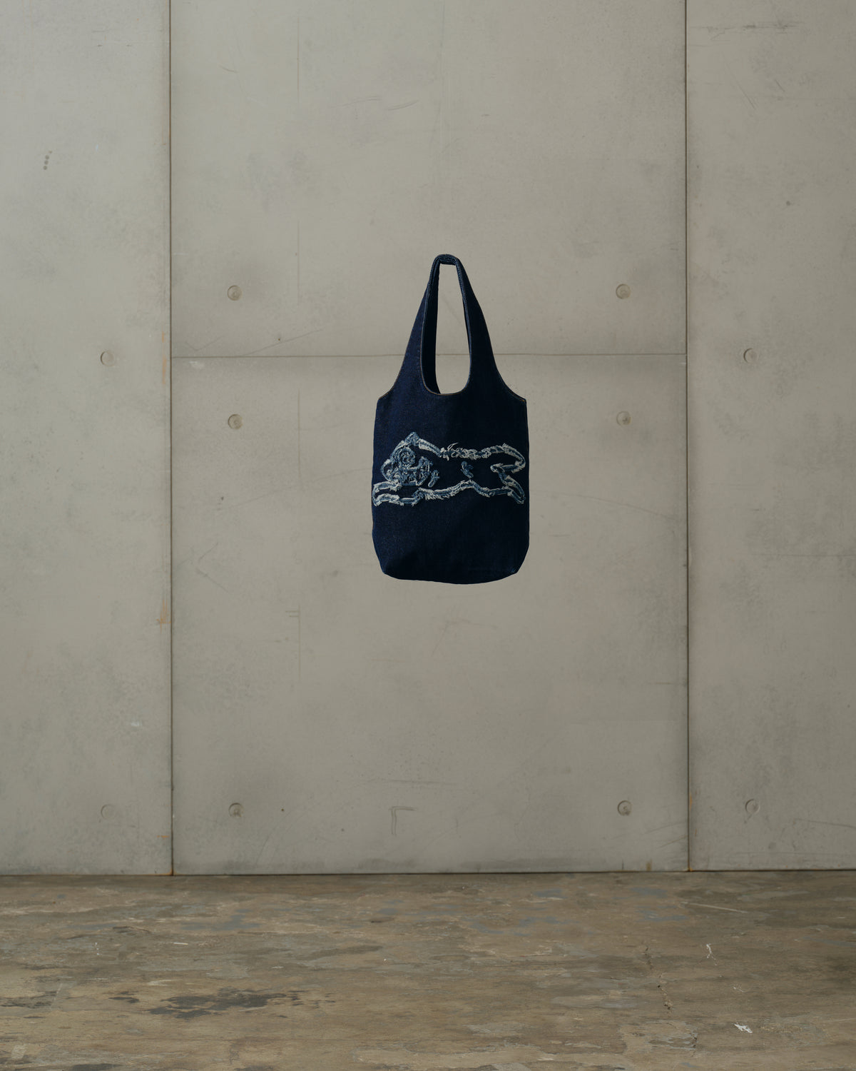 Womens Applique Running Dog Tote Bag