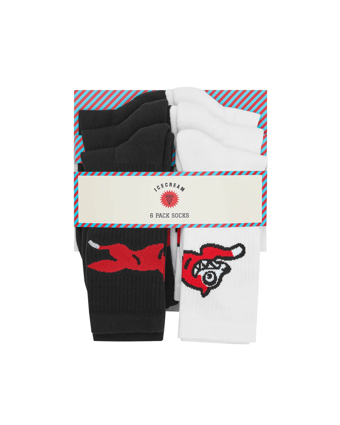 6 Pack Running Dog Socks