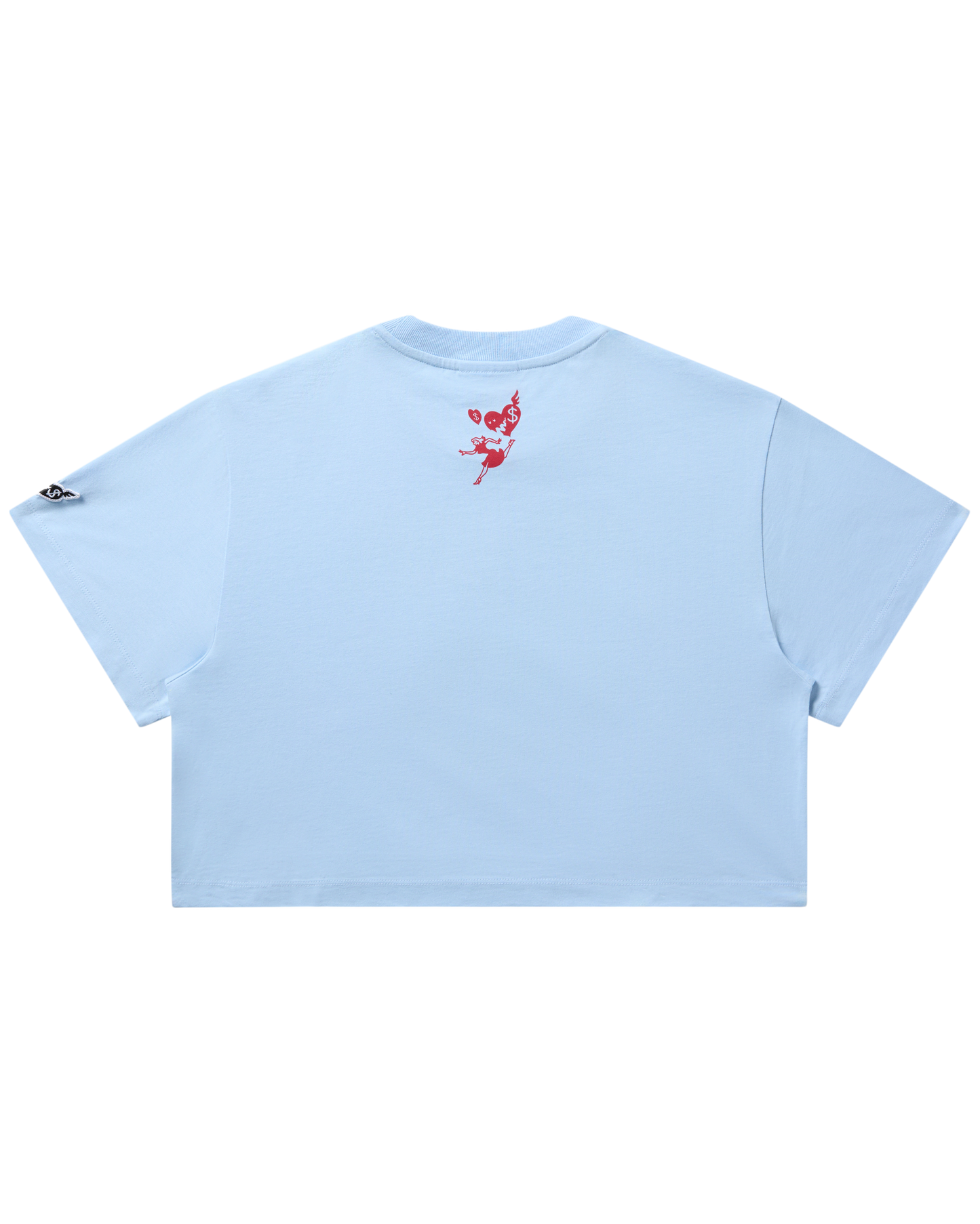 Womens Script Heart Cropped Tee