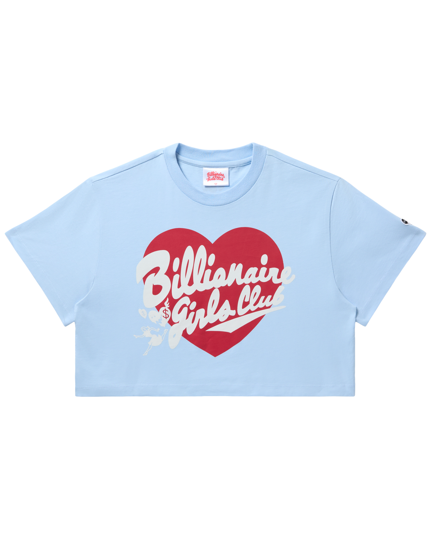 Womens Script Heart Cropped Tee