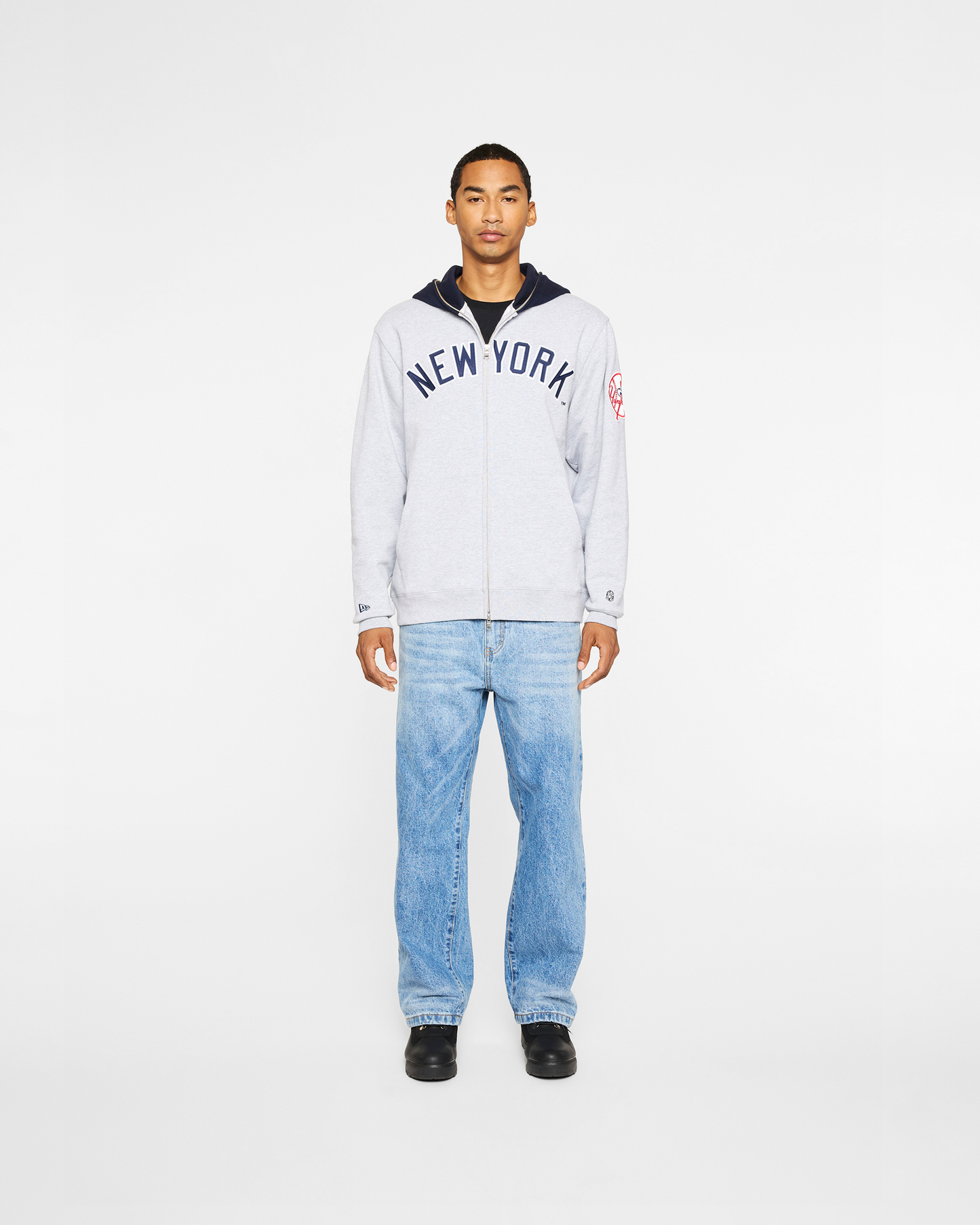 NY Yankees Blocked Zip Hood