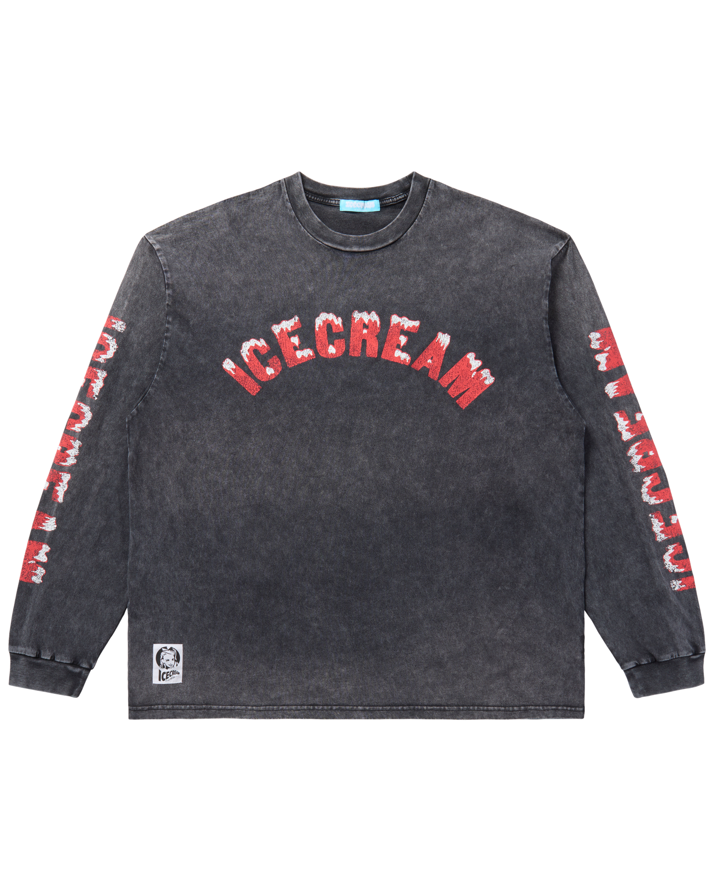 Damaged Cotton LS T-Shirt Running Dog