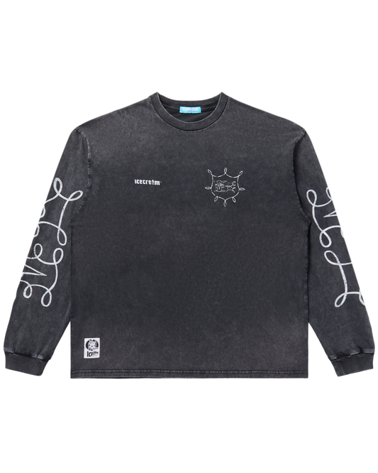 Damaged Cotton LS T-Shirt Icecream