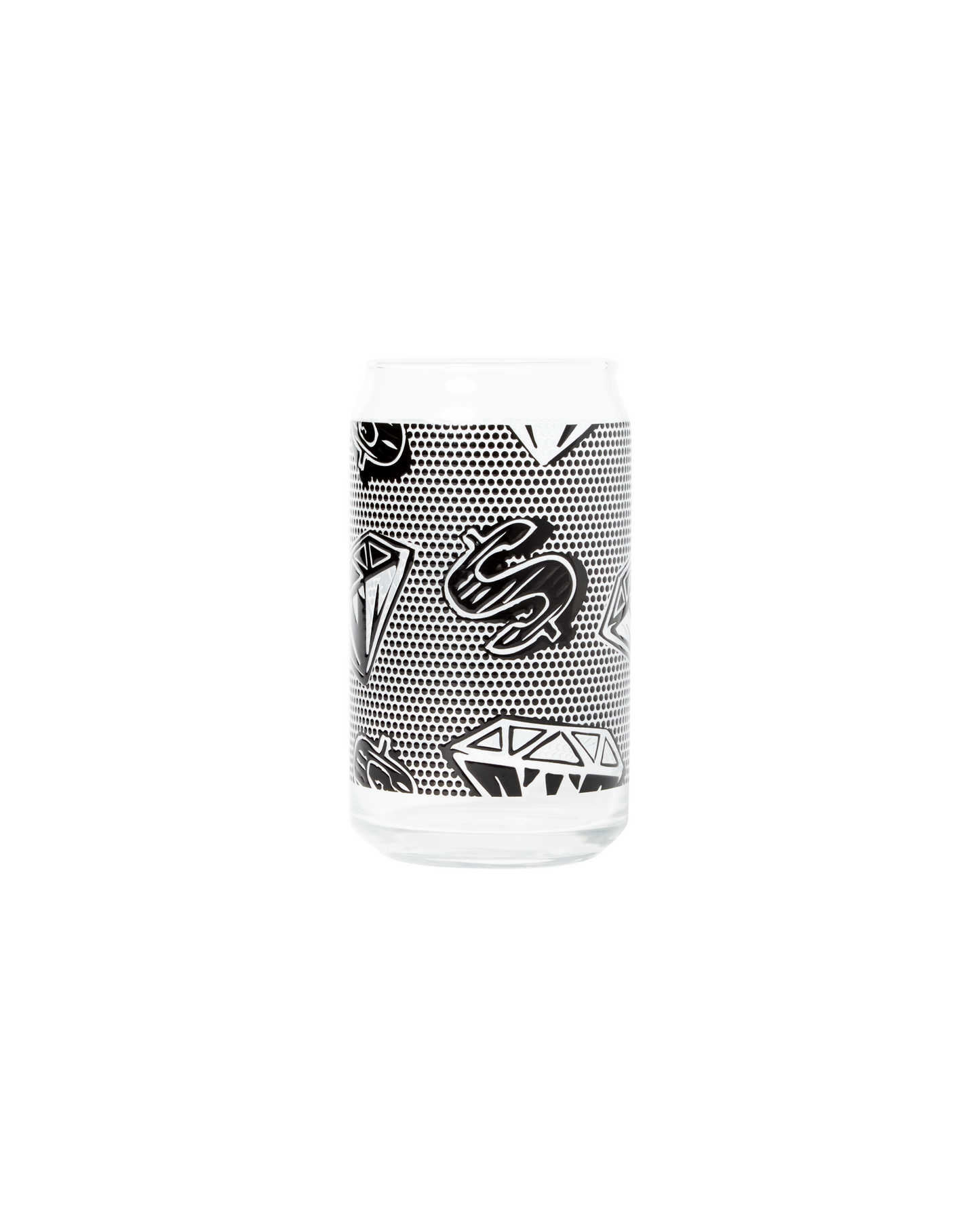 Diamonds & Dollars Soda Can Glass