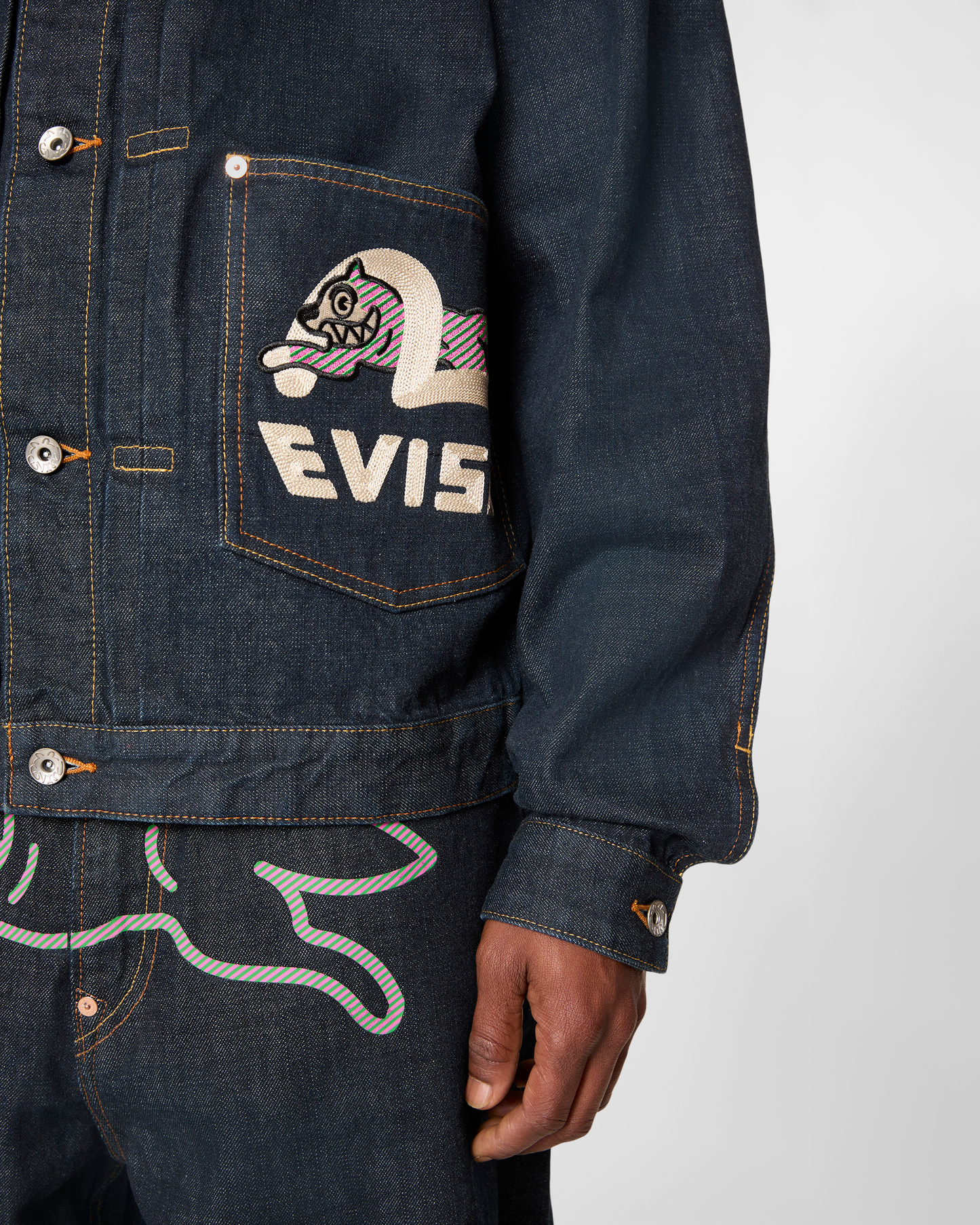 Seagull Print & Emb. Denim Jacket