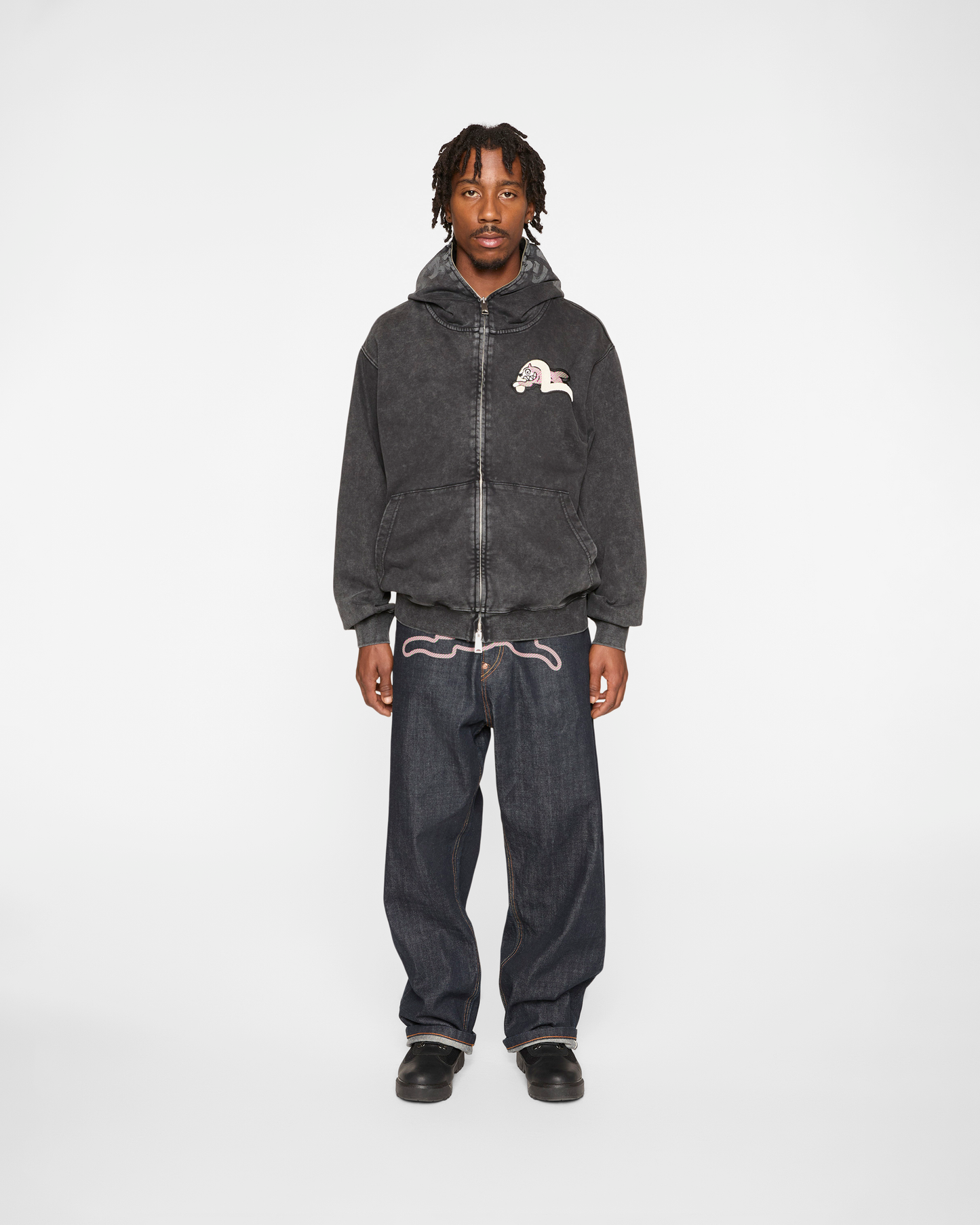 Logo With Seagull Emb. & Printed Hood Sweatshirt