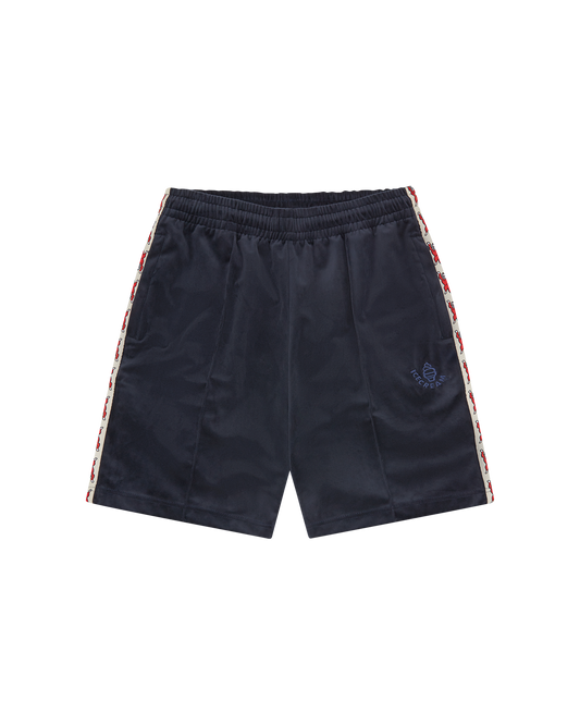 Running Dog Taped Velour Track Shorts