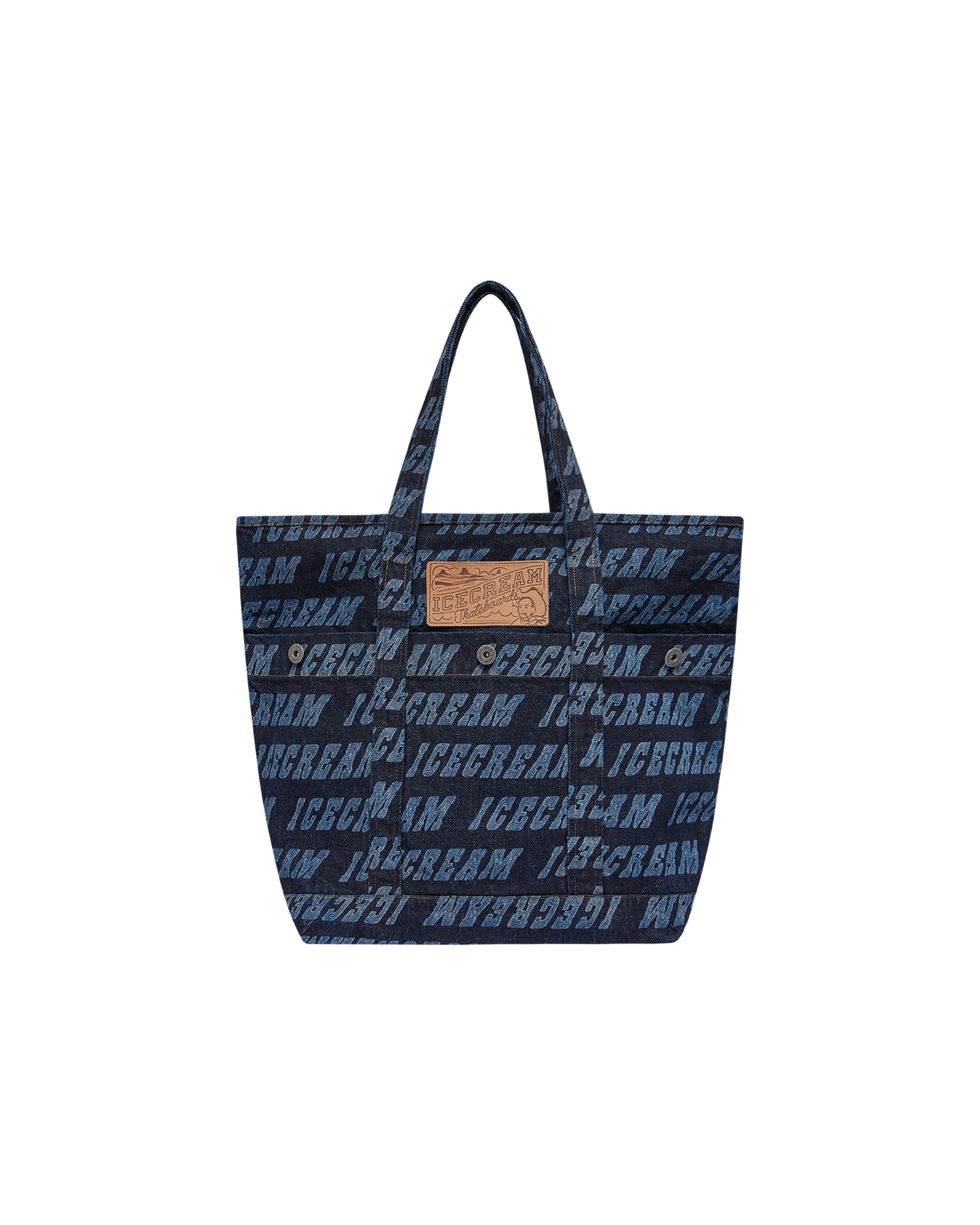 Repeat Logo Denim Tote Bag