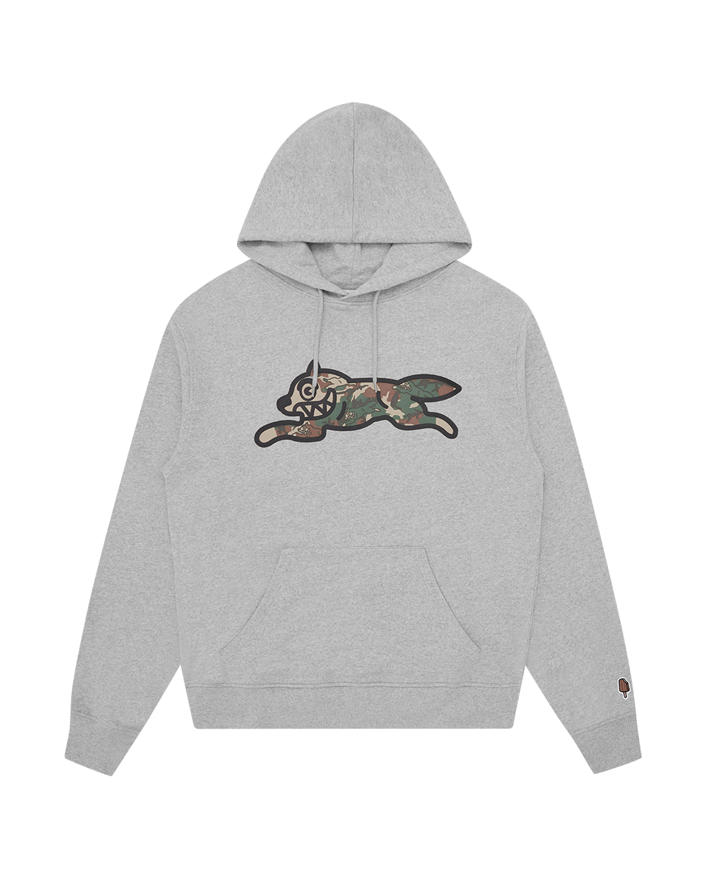 Woodland Camo Running Dog Popover Hood