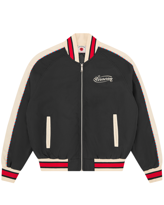 Running Dog Satin Bomber Jacket