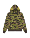 Smiley Tiger Stripe Full Zip-Through Hood