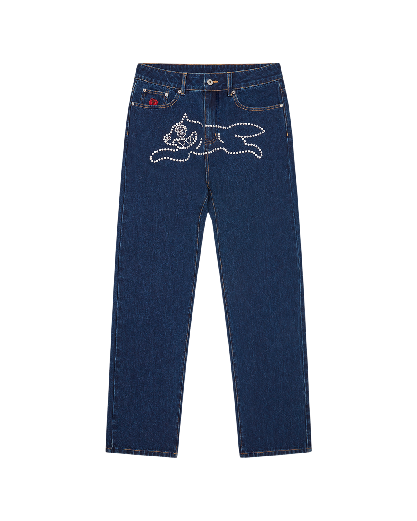 Crystal Running Dog Denim Pants