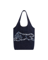 Womens Applique Running Dog Tote Bag