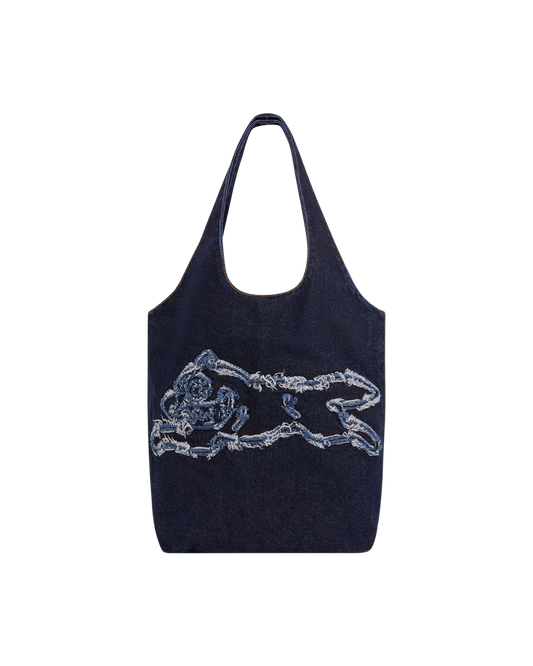 Womens Applique Running Dog Tote Bag