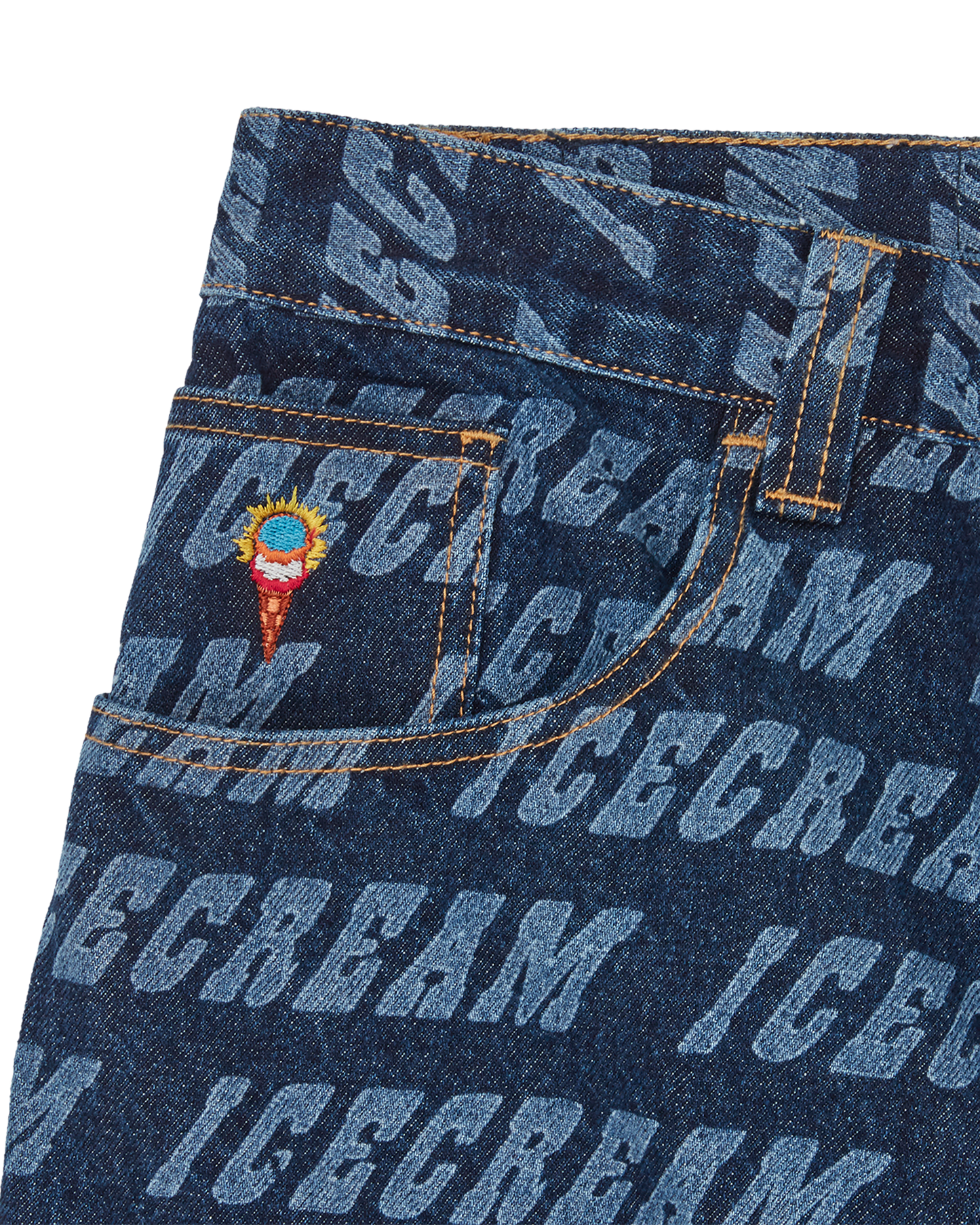 Repeat Logo Double Scoop Denim Pant