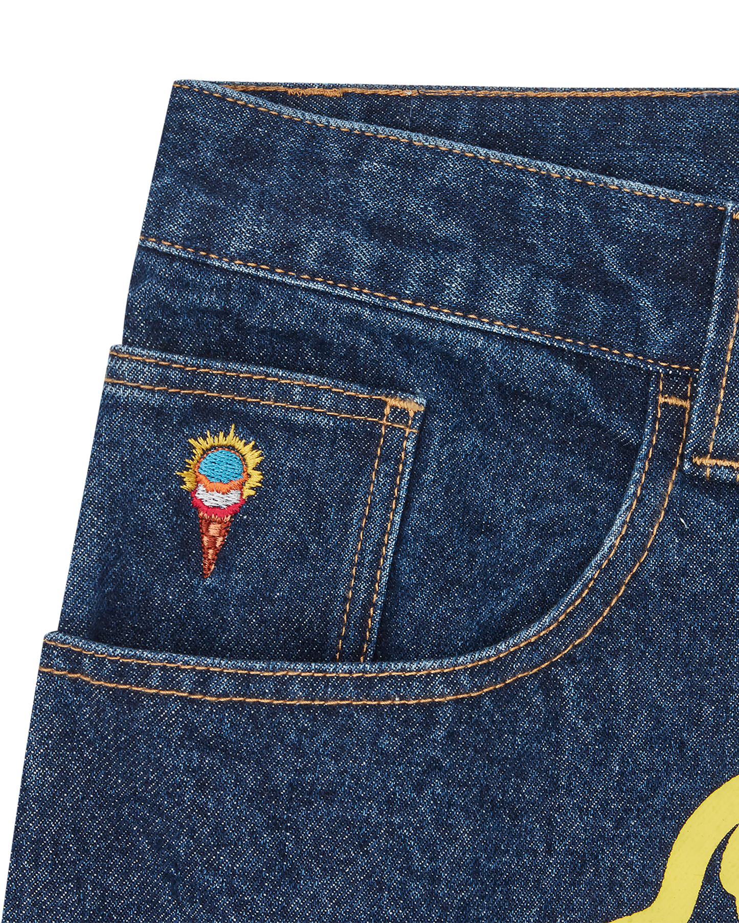 Running Dog Double Scoop Denim Pants